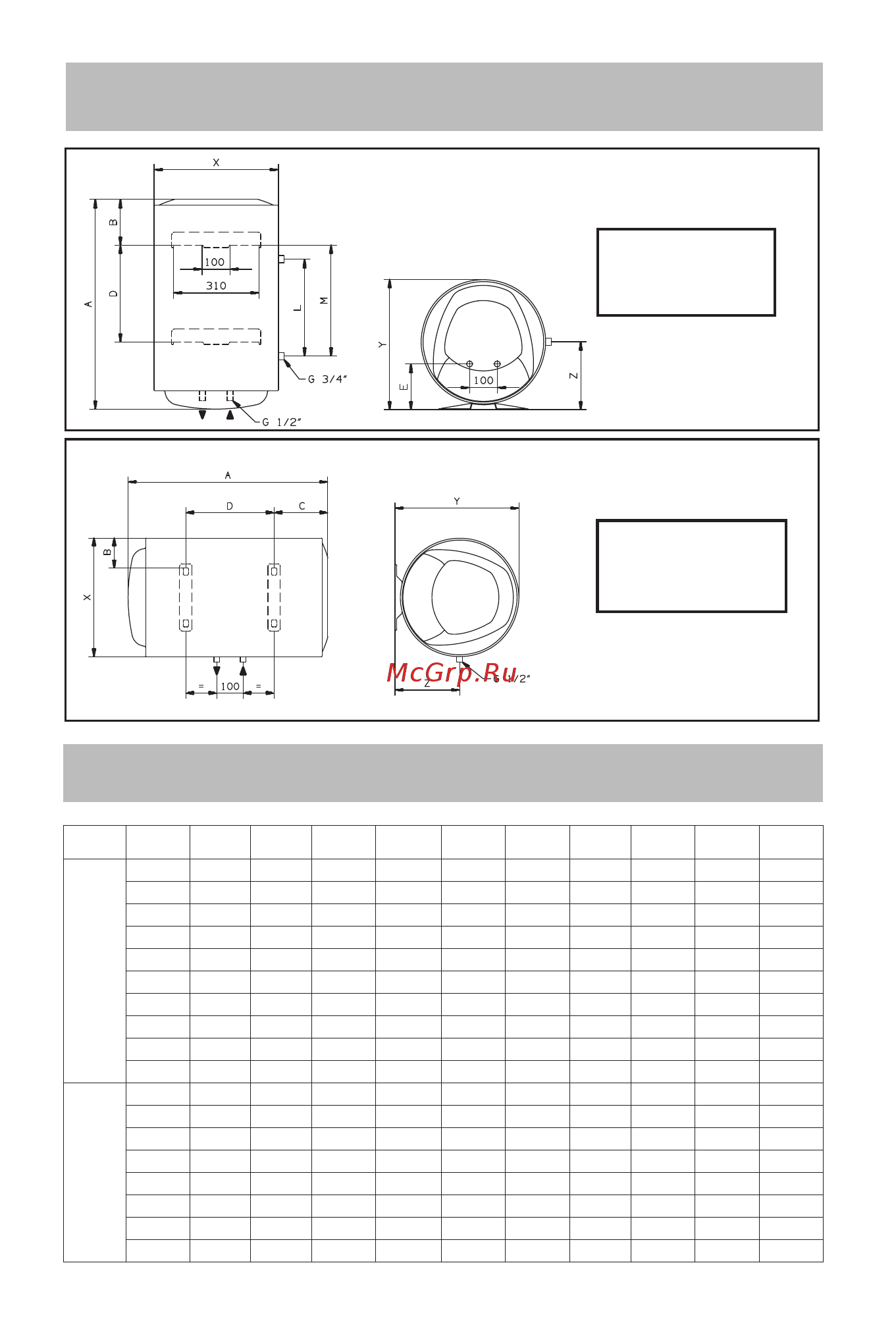 Ariston PRO1 R INOX ABS 100 V [61/68] Размеры dimensions