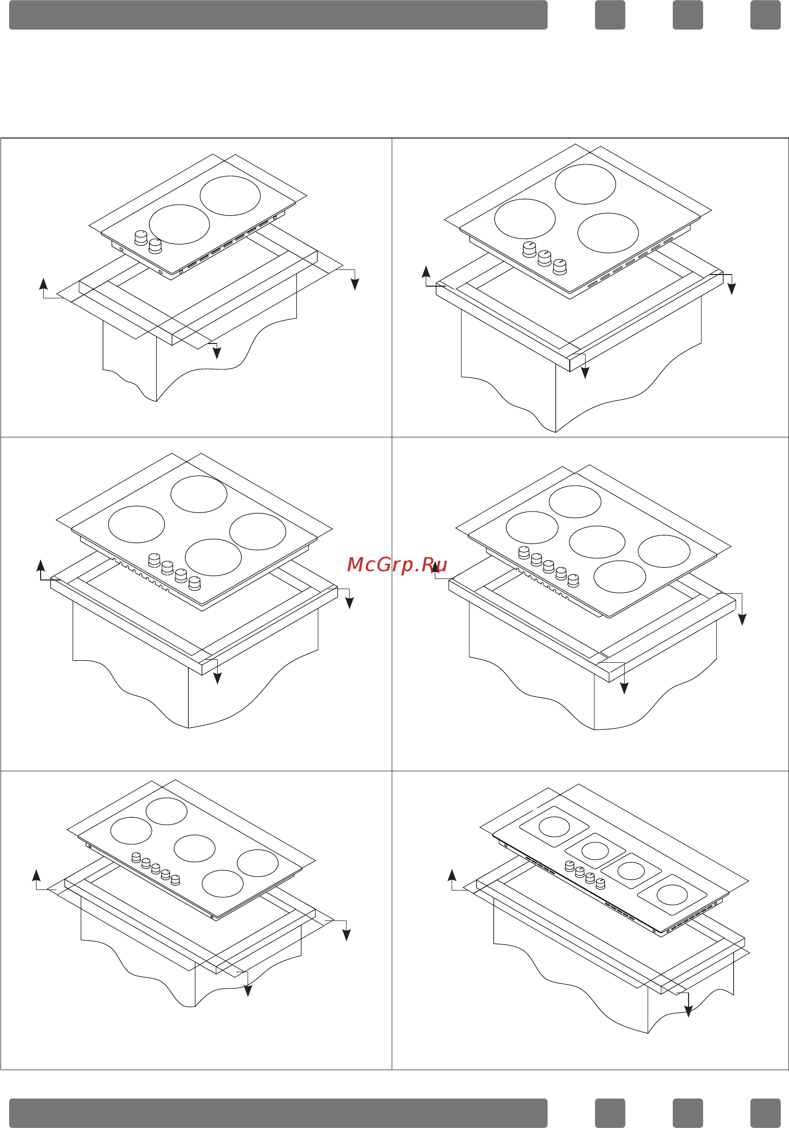 Novex ND 6020 W [23/65] Counter cut off dimensions pay attention to the drawings and dimensions given below while making cooktop installation and adjusting counter cutting sizes