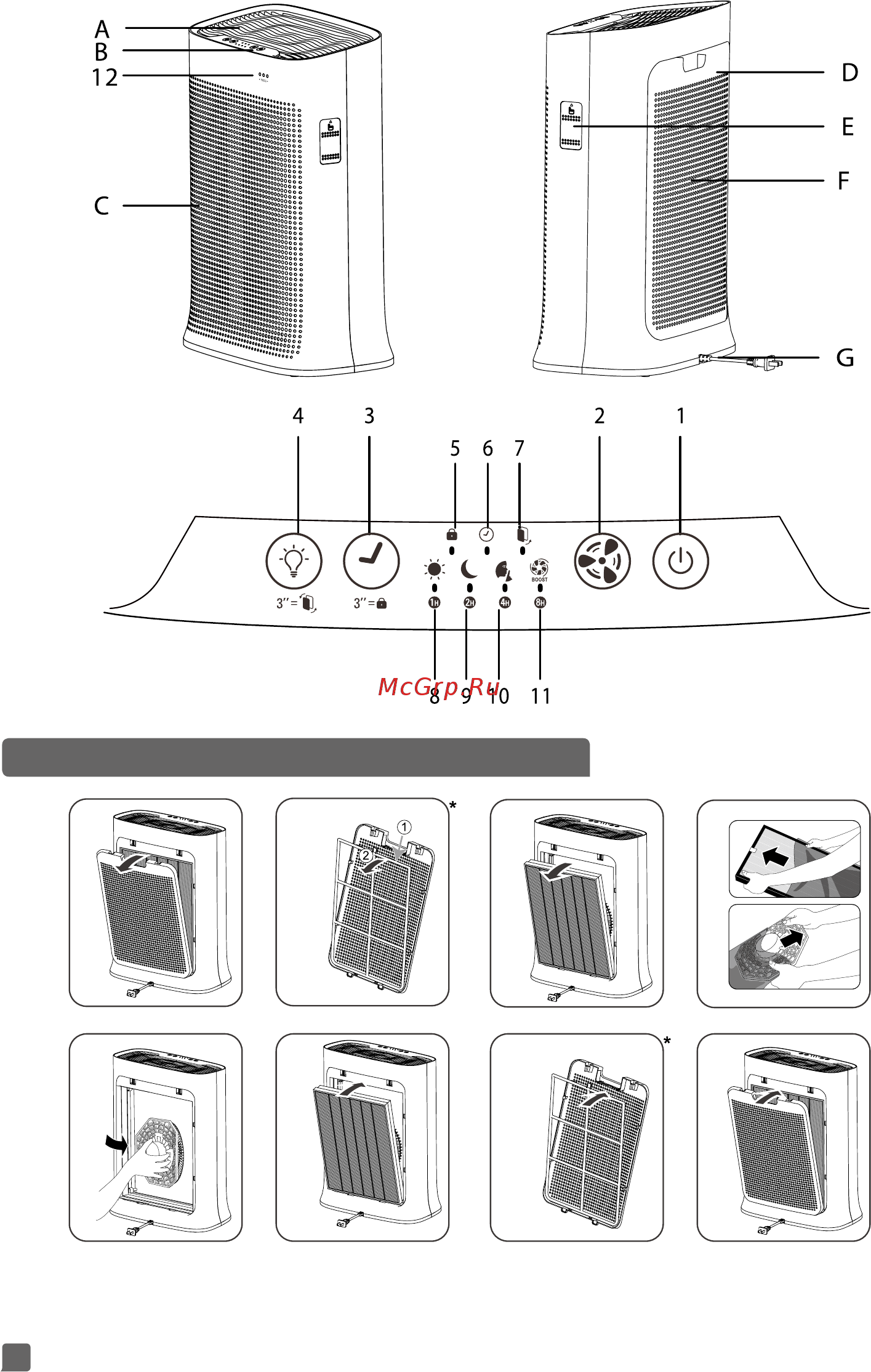 Tefal Pure Air NanoCaptur PT3040F0 [2/39] Disassembling reassembling filters