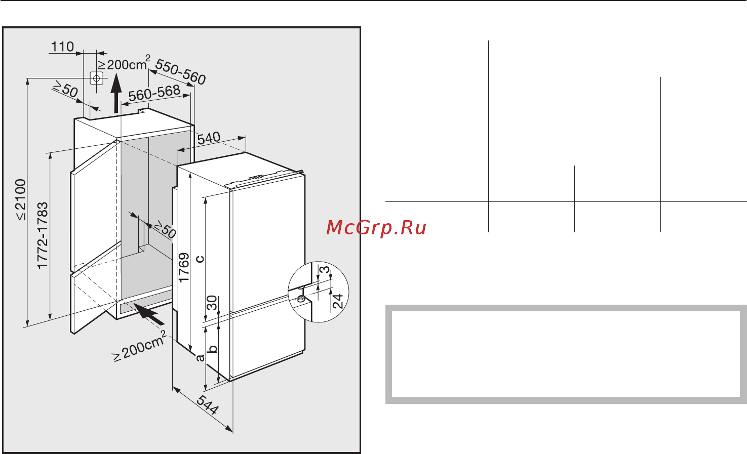 Miele KF883 i-1 [37/44] Ðàçìåðû ïðèáîðà è íèøè äëÿ âñòðàèâàíèÿ 37