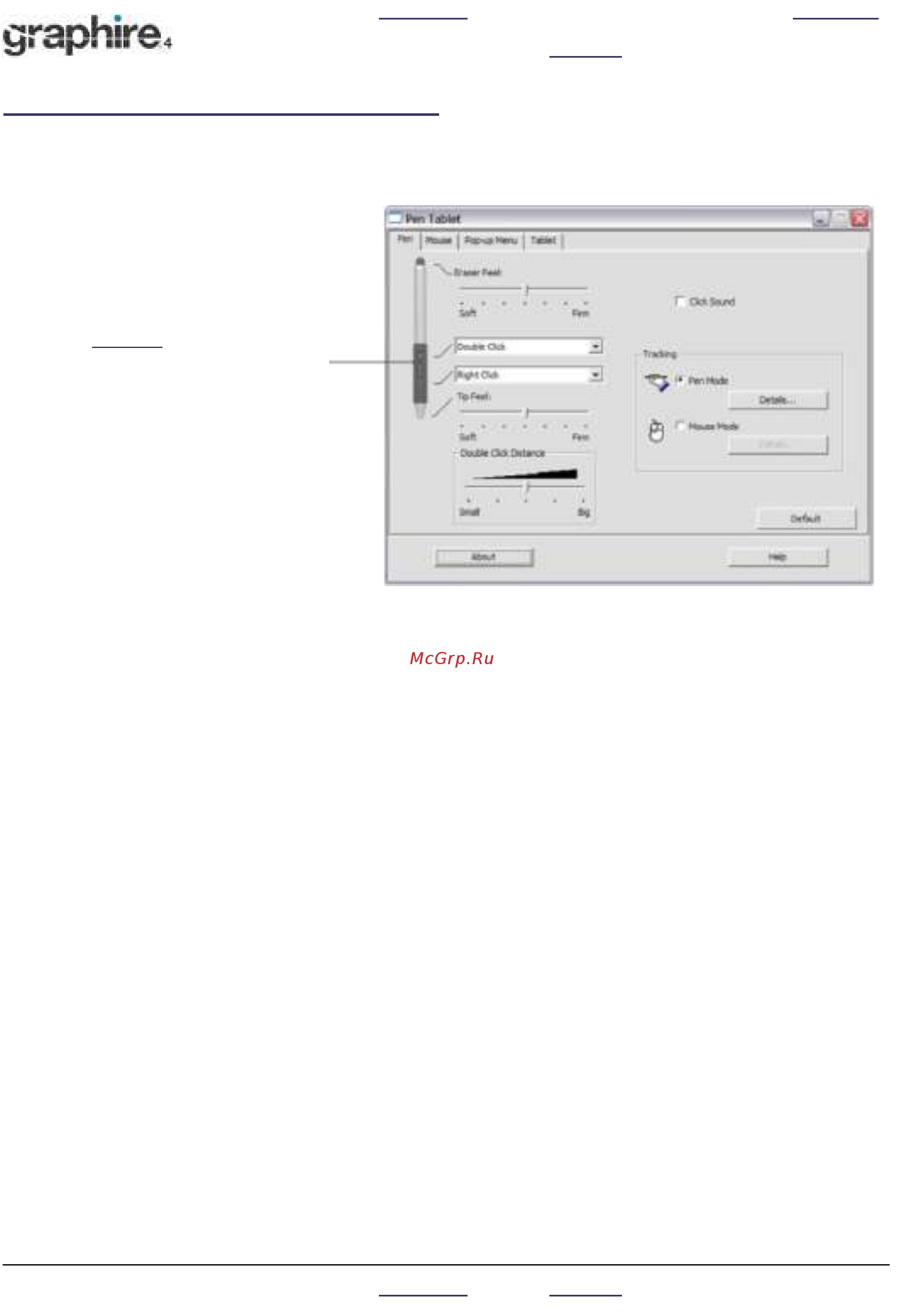 Wacom Graphire4 Wh A5E [24/58] Настройка боковых переключателей