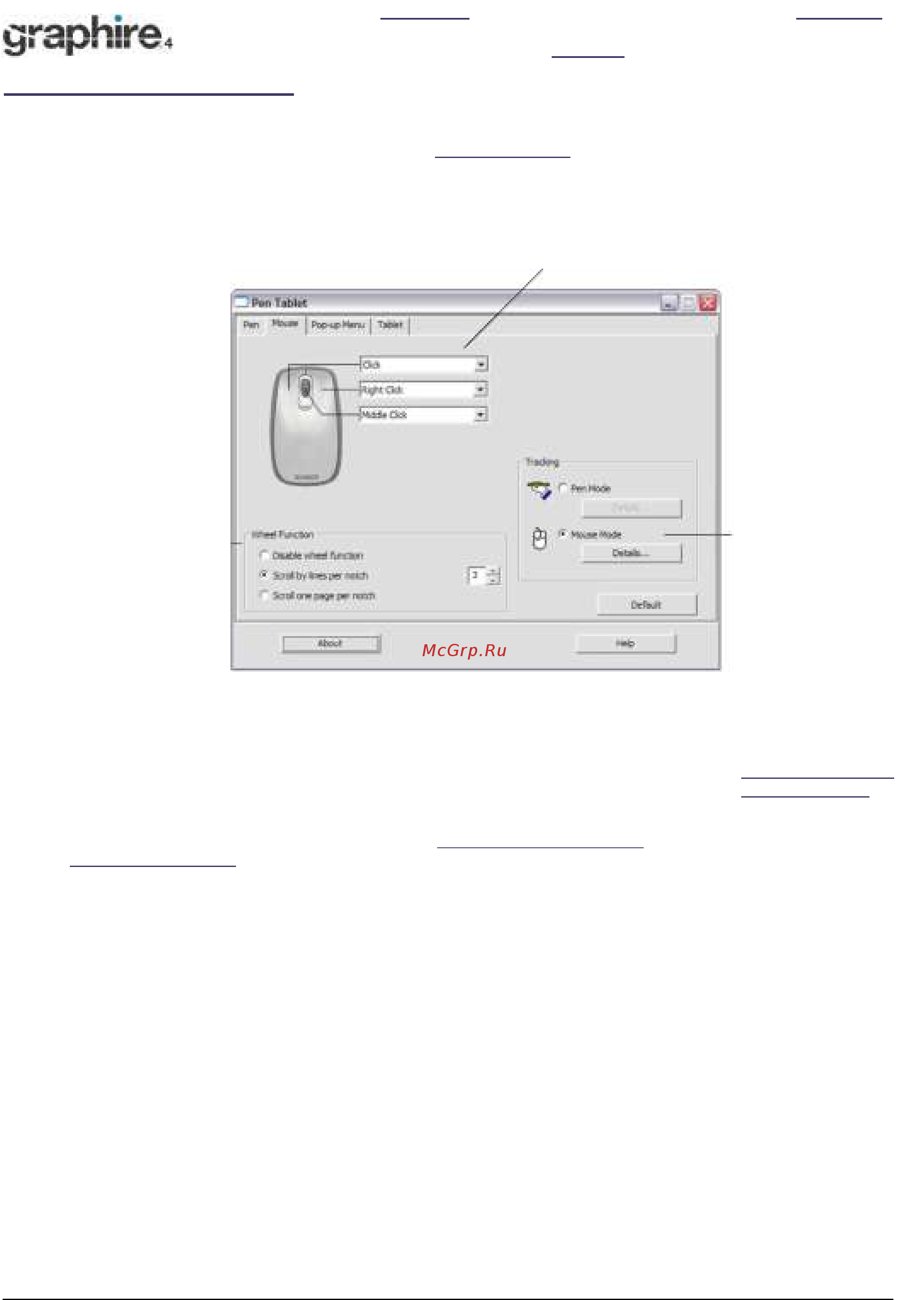 Wacom Graphire4 Wh A5E [29/58] Настройка кнопок мыши