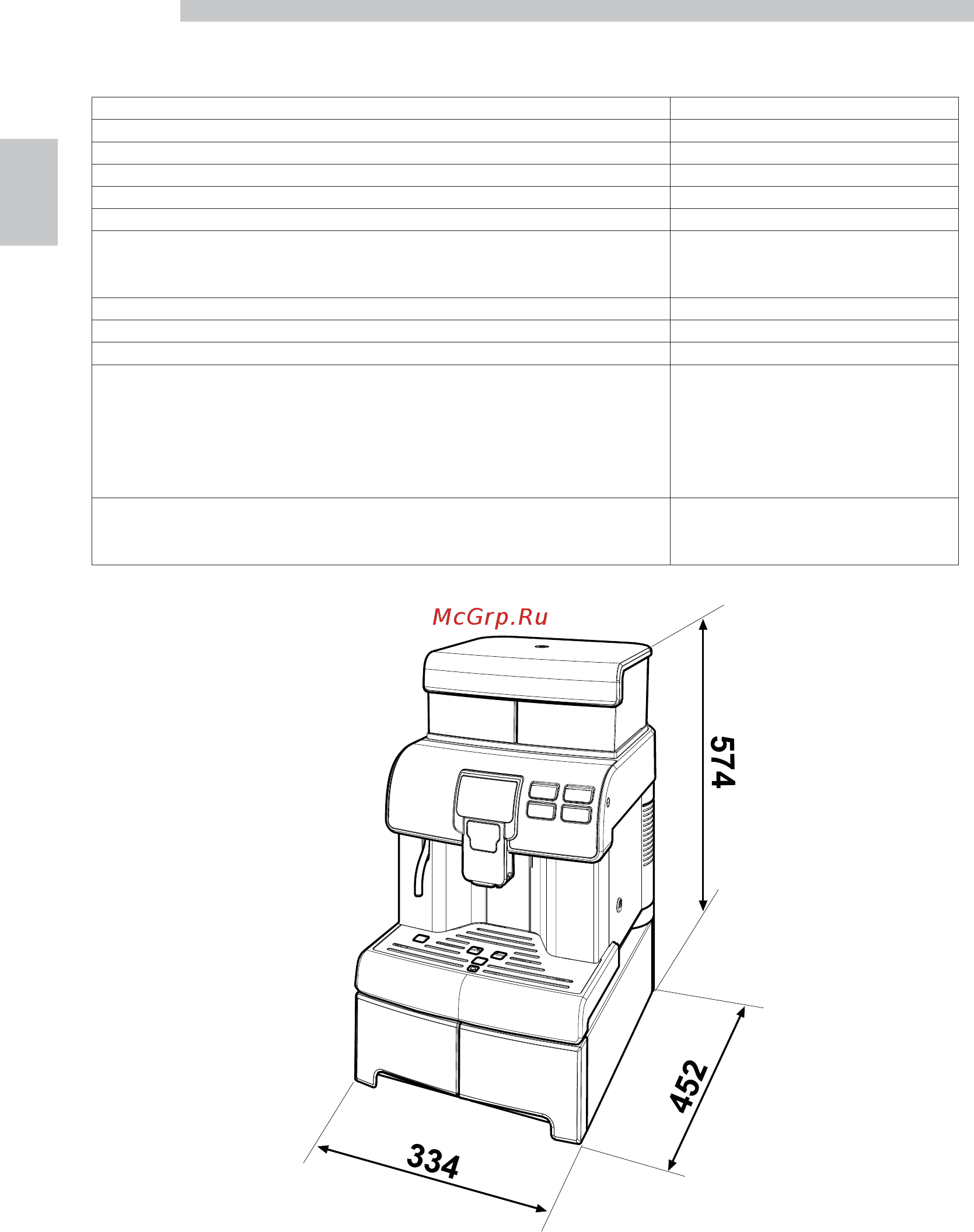 Saeco Aulika Office V2 [12/84] Технические характеристики