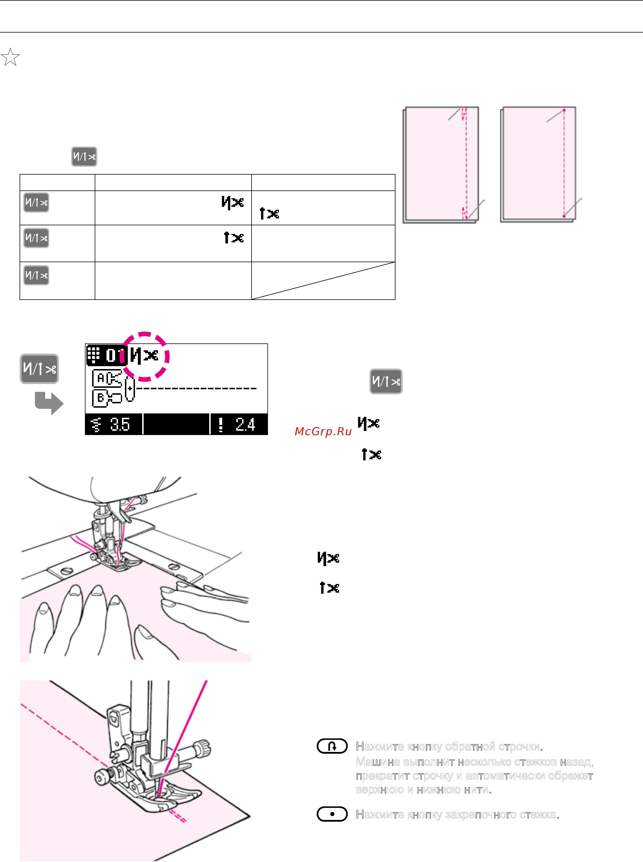 Juki HZL DX 7 [42/120] Автоматическое закрепление строчки и обрыв нитей