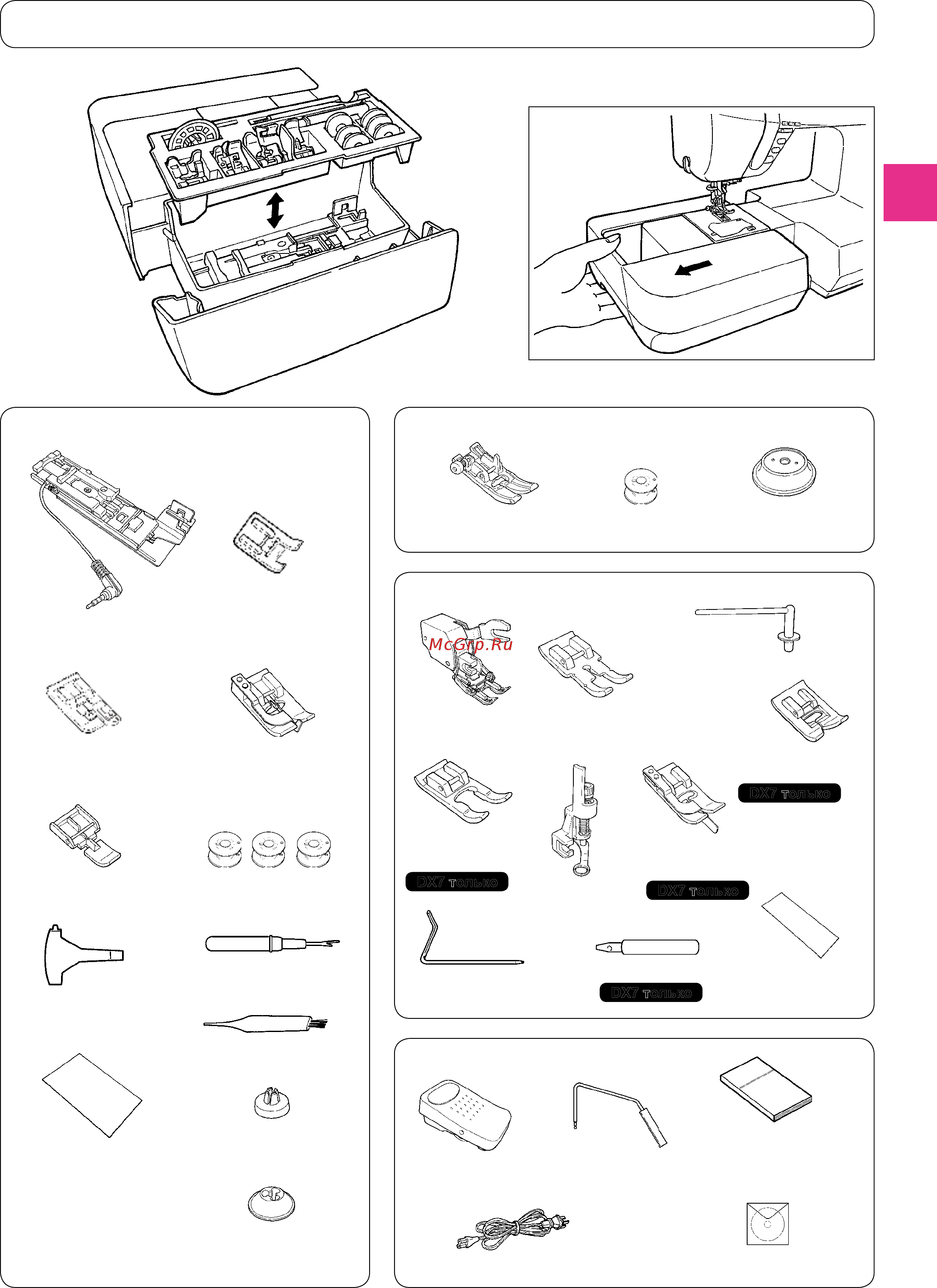 Juki DX 7 [9/120] Принадлежности