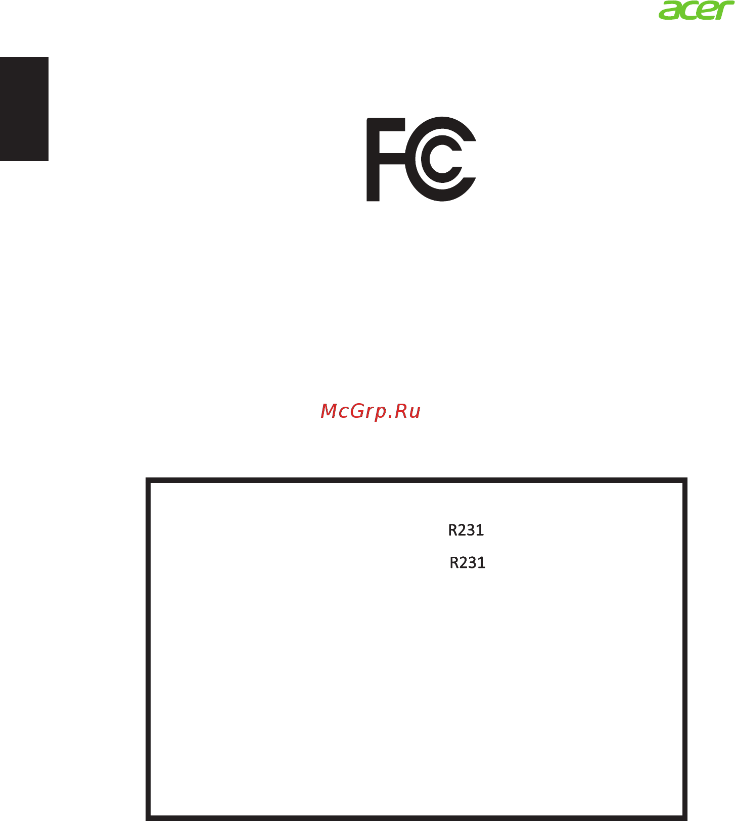 Acer R221QBbmix [12/32] Federal communications commission declaration of conformity