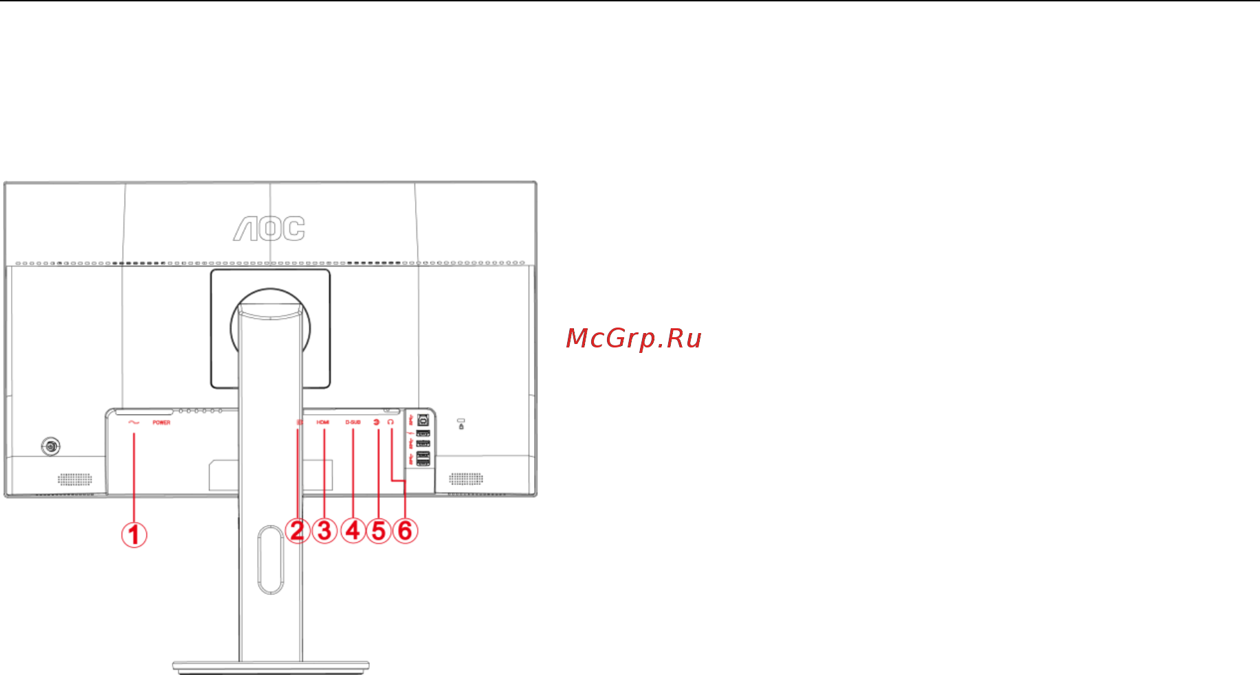 AOC I2490PXQU [12/67] Подключение монитора