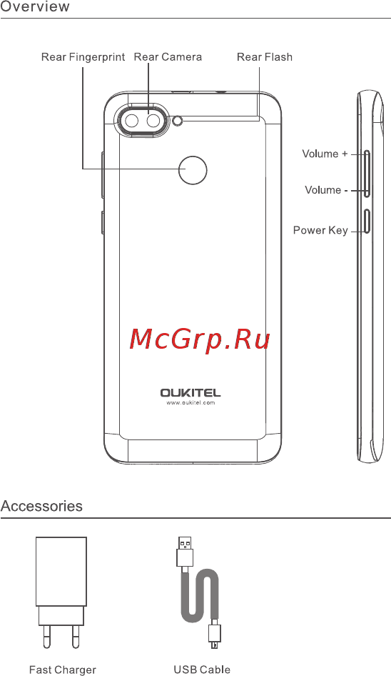 Oukitel C11 Pro Black Руководство по эксплуатации онлайн [2/36] 433817