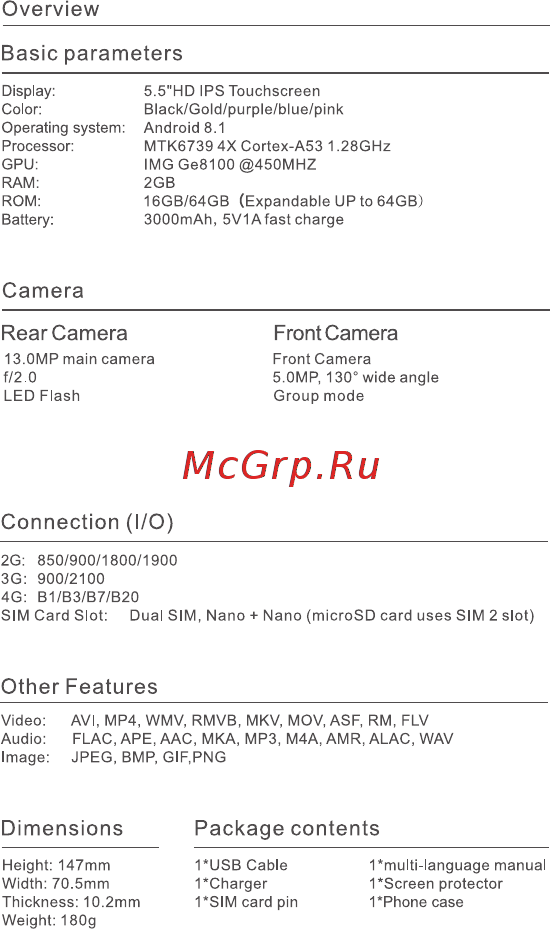 Oukitel C11 Pro Black [4/36] Basic parameters