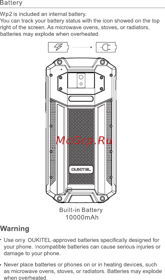 Oukitel WP2 Black [5/40] Warning