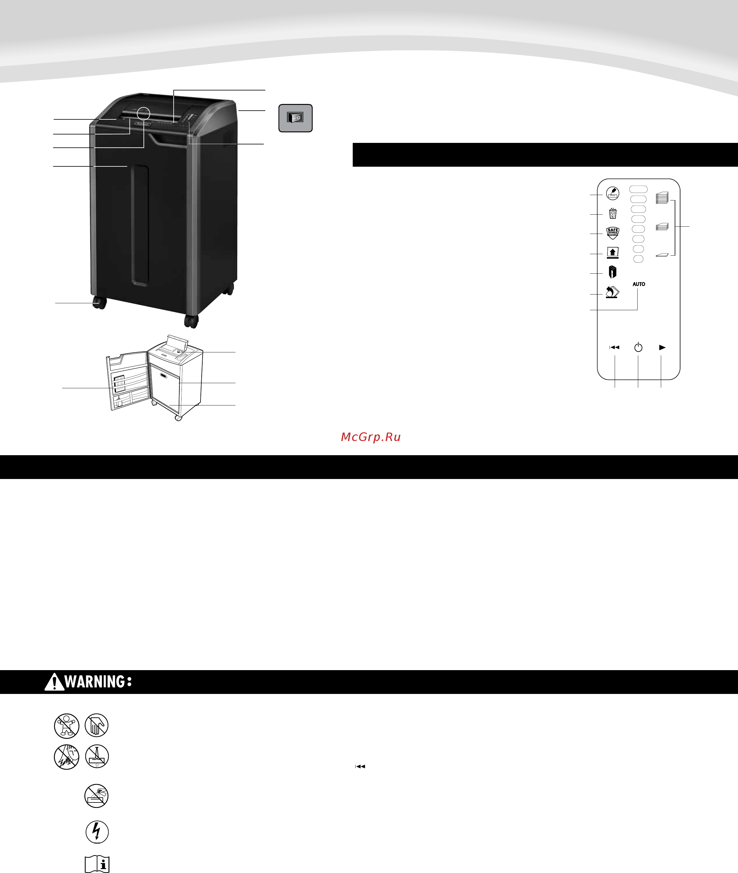 Fellowes Powershred 425I (CRC46985) [2/12] Technology b paper entry c cd credit card and junk mail entry d door e casters f see safety instructions g disconnectpowerswitch h oilreservoir 425ci and 485ci only i oildrainplug inside 425ci and 485ci only j basket k accessorytray