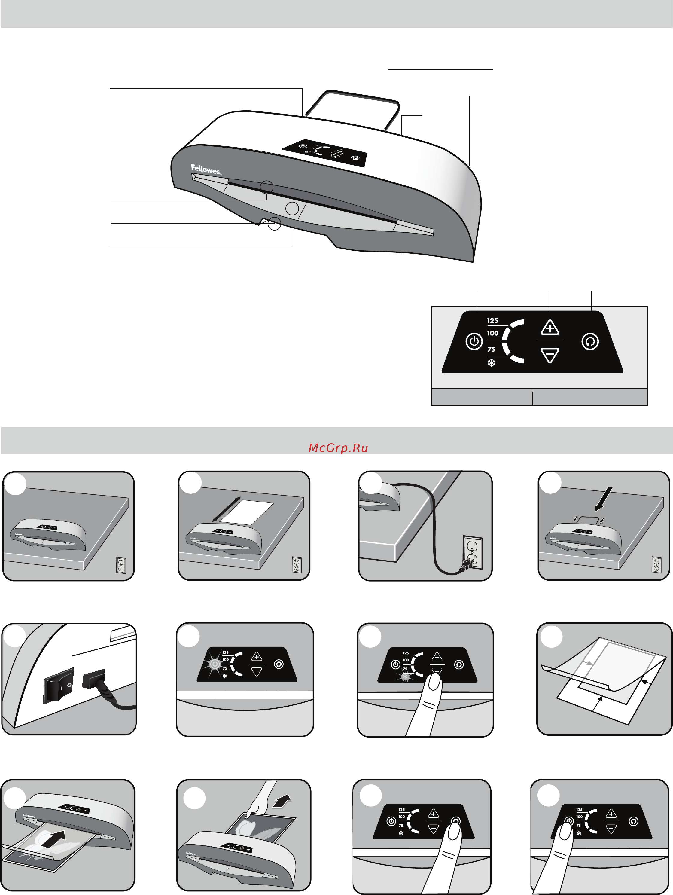 Fellowes Calibre A3 [3/58] Laminator controls