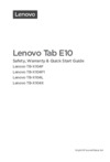 Lenovo Tab E10 TB-X104L 16Gb (ZA4C0026RU) Руководство по эксплуатации