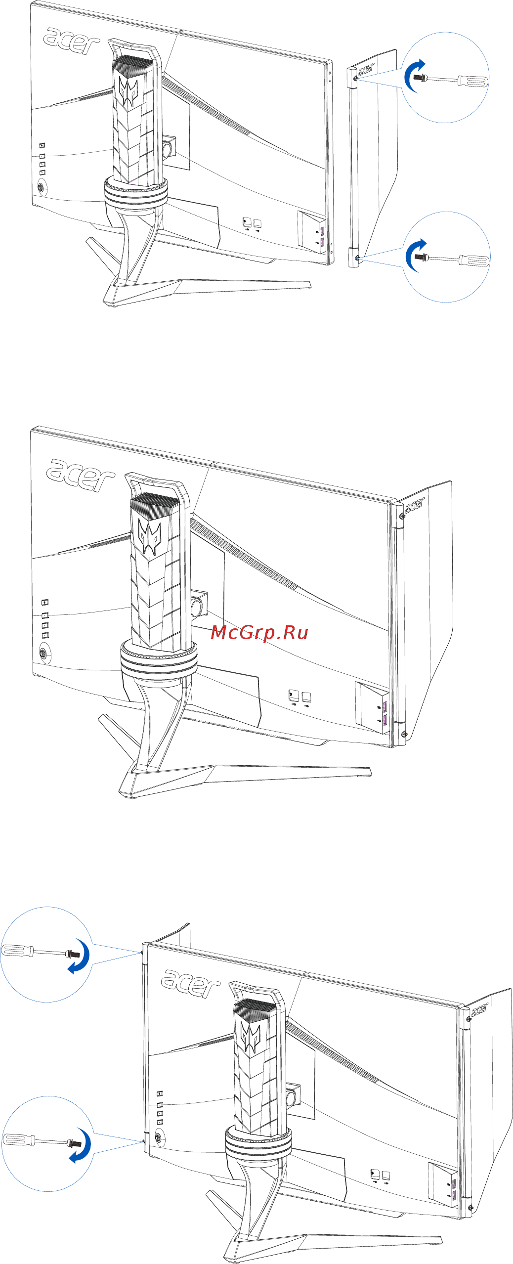 Acer Predator X27bmiphzx [15/30] Установка на монитор козырька