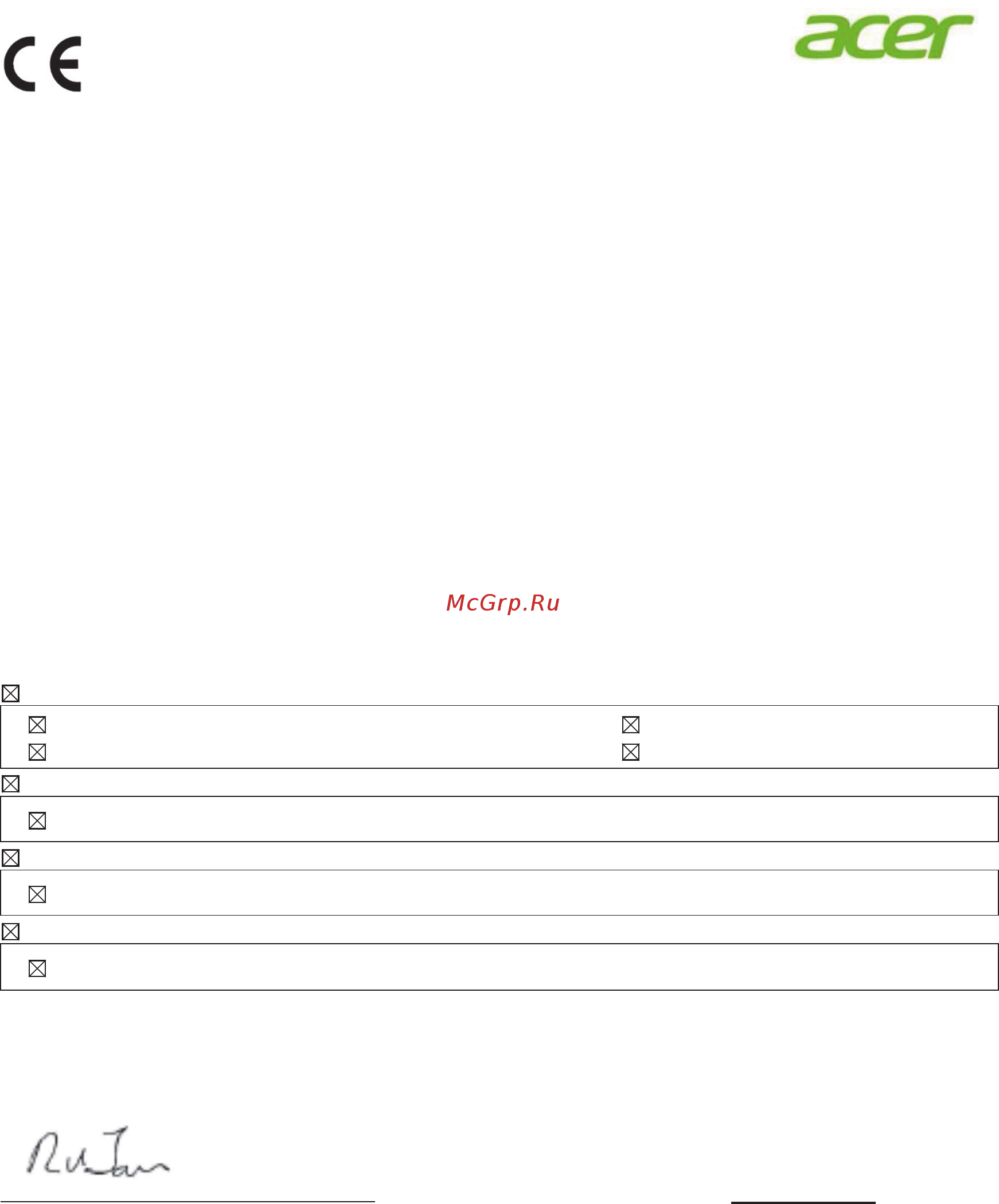 Acer Predator X27bmiphzx [8/30] Declaration of conformity
