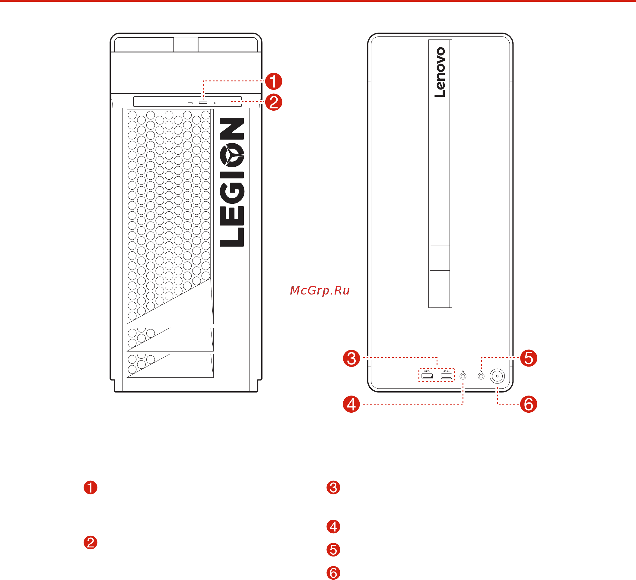 Lenovo Legion T530-28ICB (90JL00JKRS) [2/14] Вид компьютера спереди и сверху