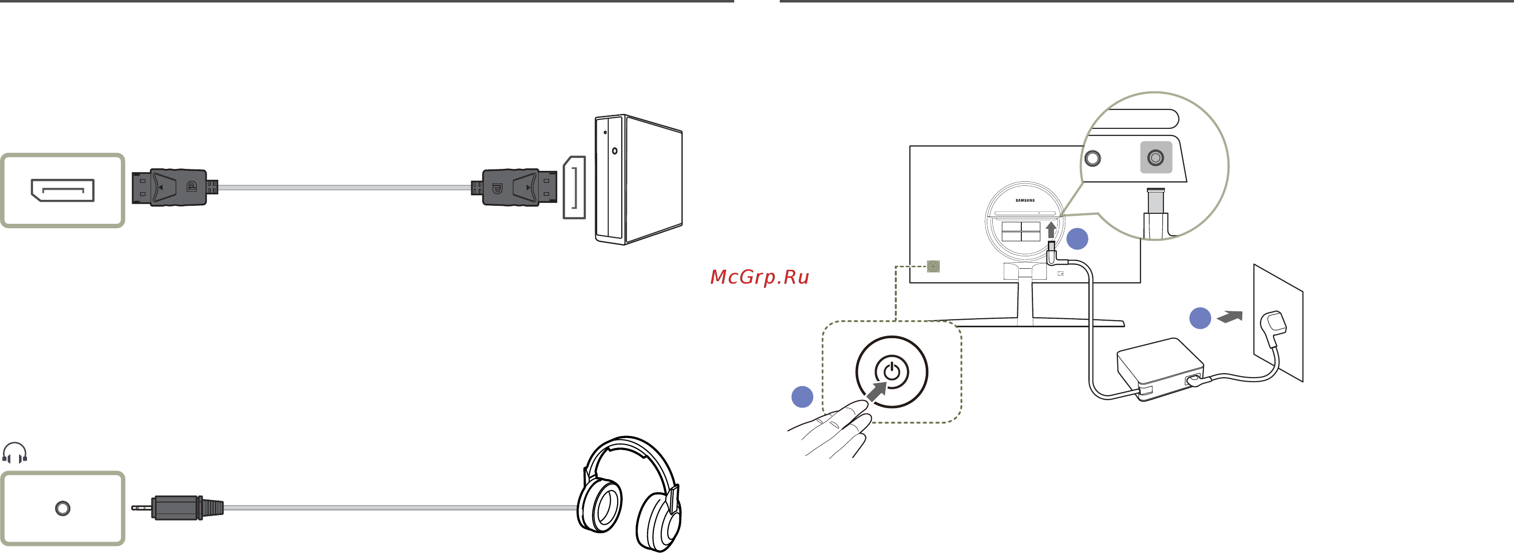Samsung C24RG50FQI [18/42] Подключение с помощью кабеля dp
