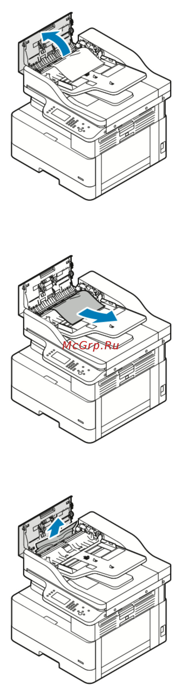 Xerox B1025 MFP [141/199] Ииззввллееччееннииее ззаассттрряяввшшеейй ббууммааггии
