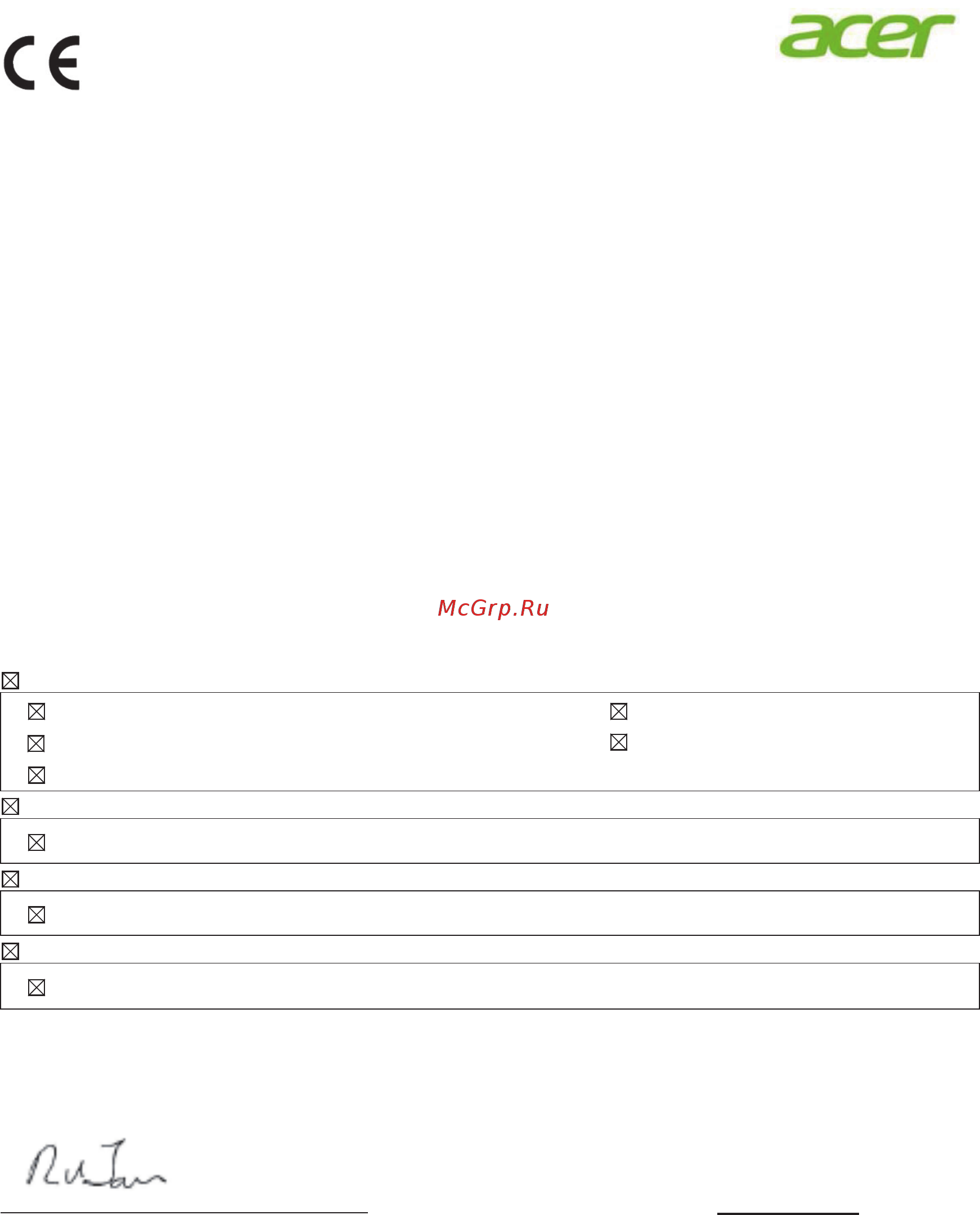 Acer Predator XB273KPbmiphzx [8/30] Declaration of conformity