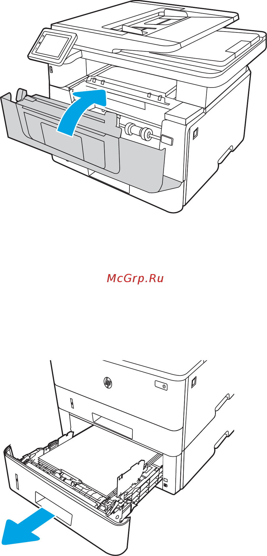 HP LaserJet Pro M428dw (W1A31A) [156/212] Устранение замятия бумаги в лотке 3