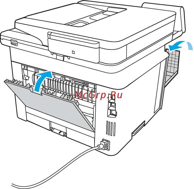 HP LaserJet Pro M428fdn (W1A32A) [165/212] Устранение замятия бумаги в выходном лотке
