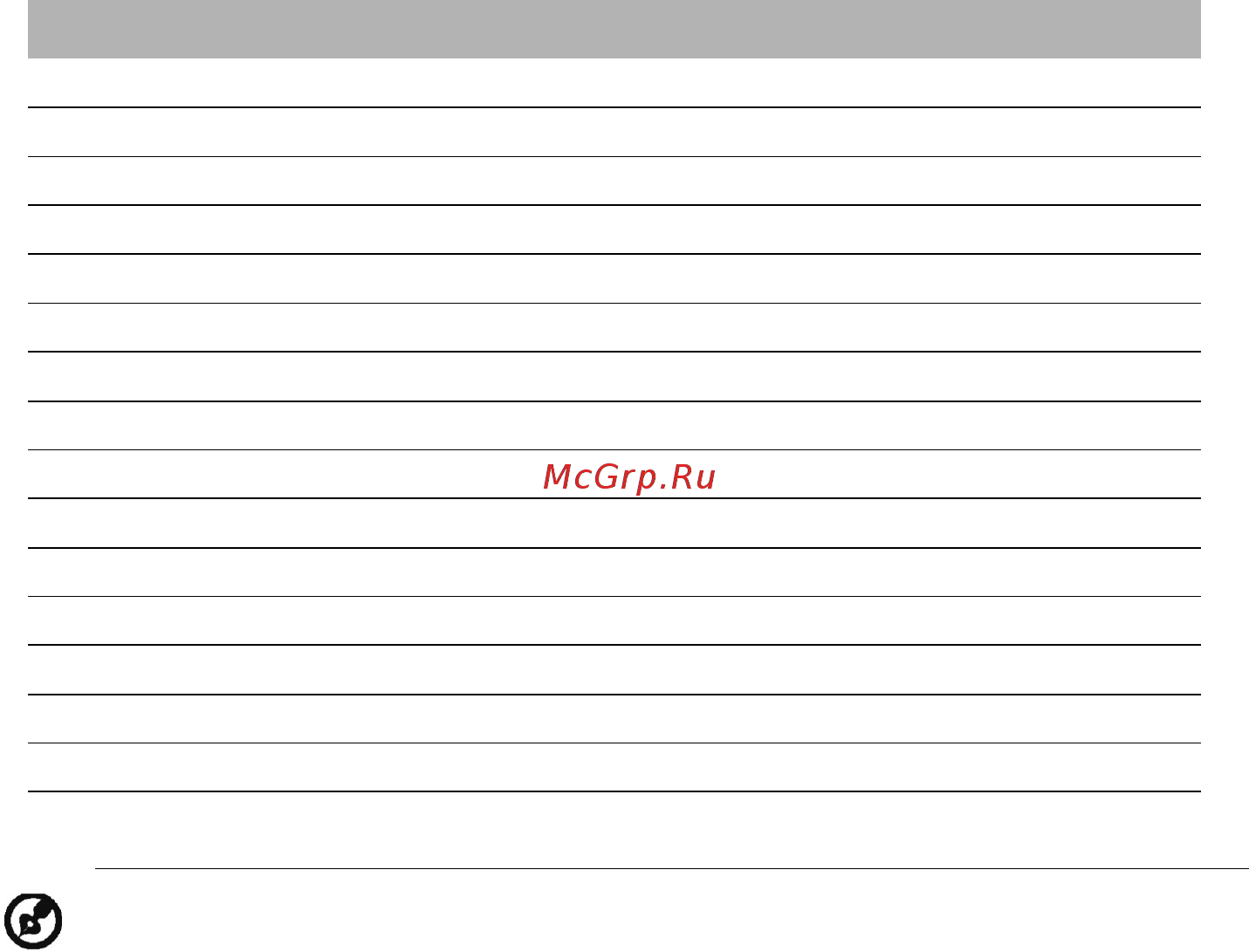 Acer Nitro QG241Ybii [18/34] Taблицa cтaндaртного времени