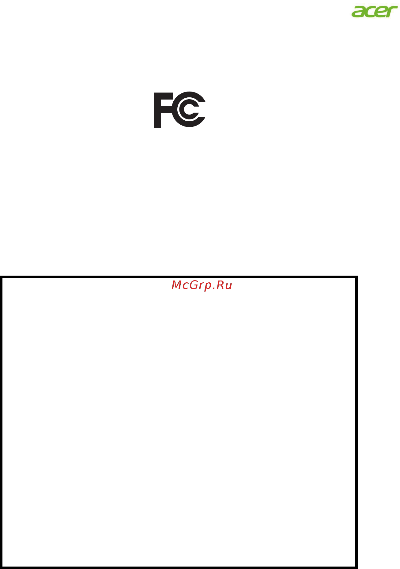 Acer Nitro QG241Ybii [34/34] Federal communications commission declaration of conformity