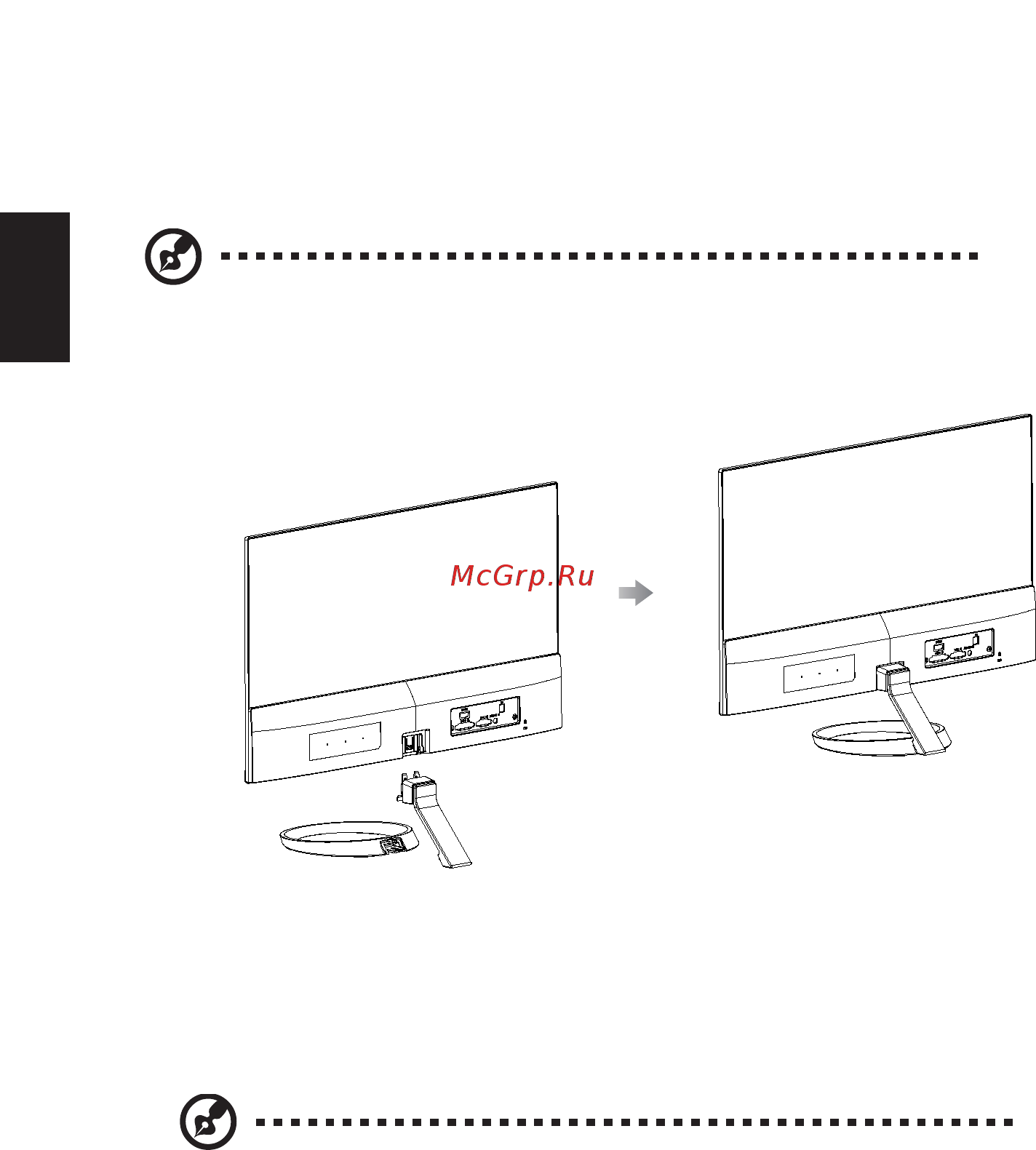 Acer R241YBwmix [14/28] Прикрепление подставки для выбранных моделей