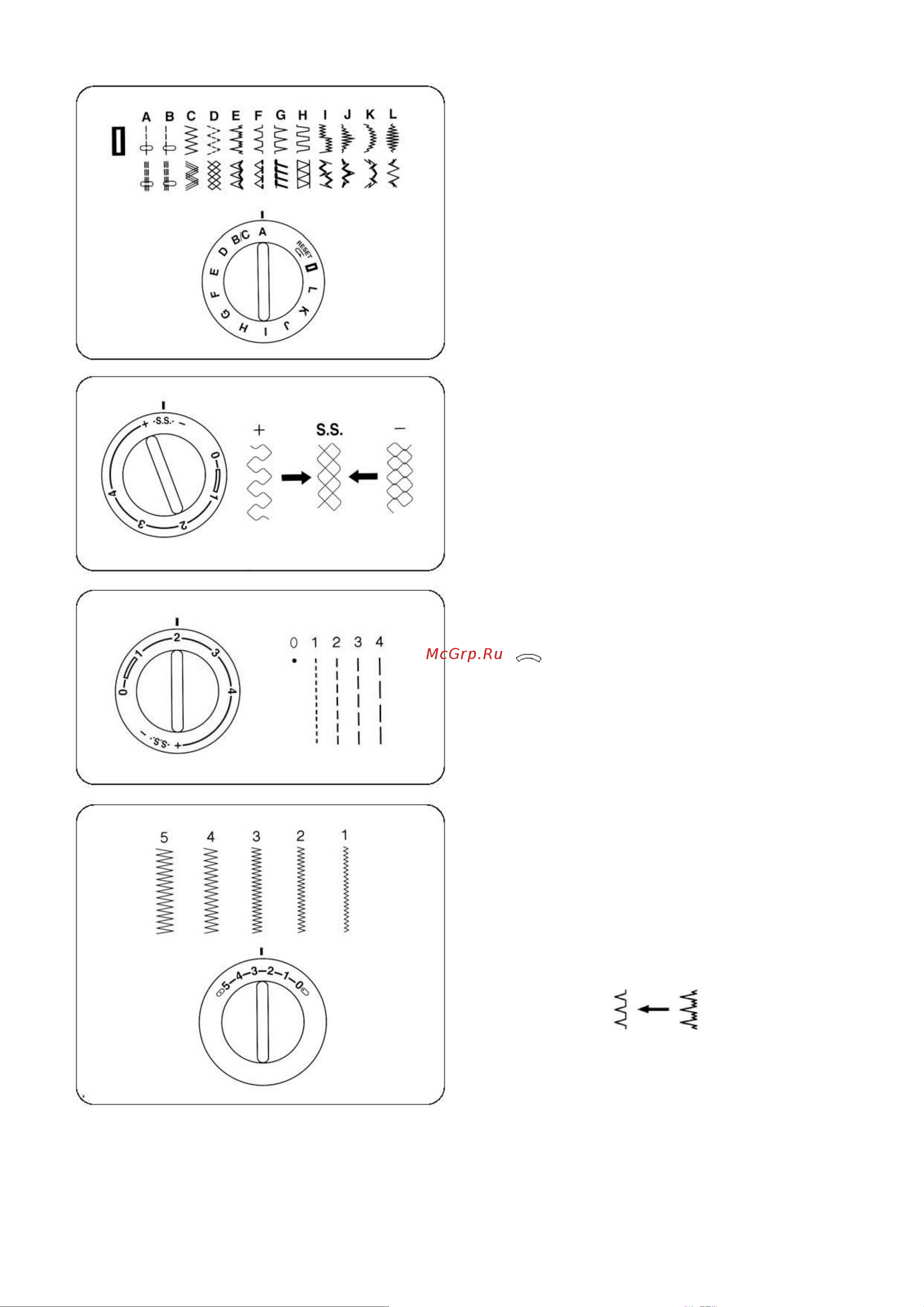 Janome S323 [18/39] Выбор стежков стреч