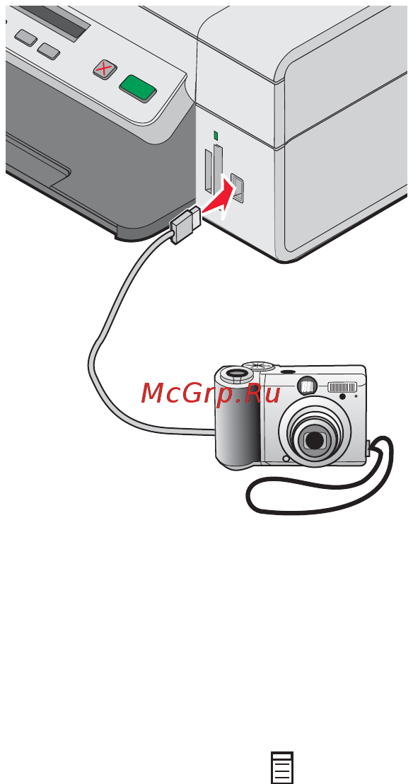 Lexmark X3470 [41/91] Использование pictbridge совместимой цифровой камеры для управления печатью фотографий