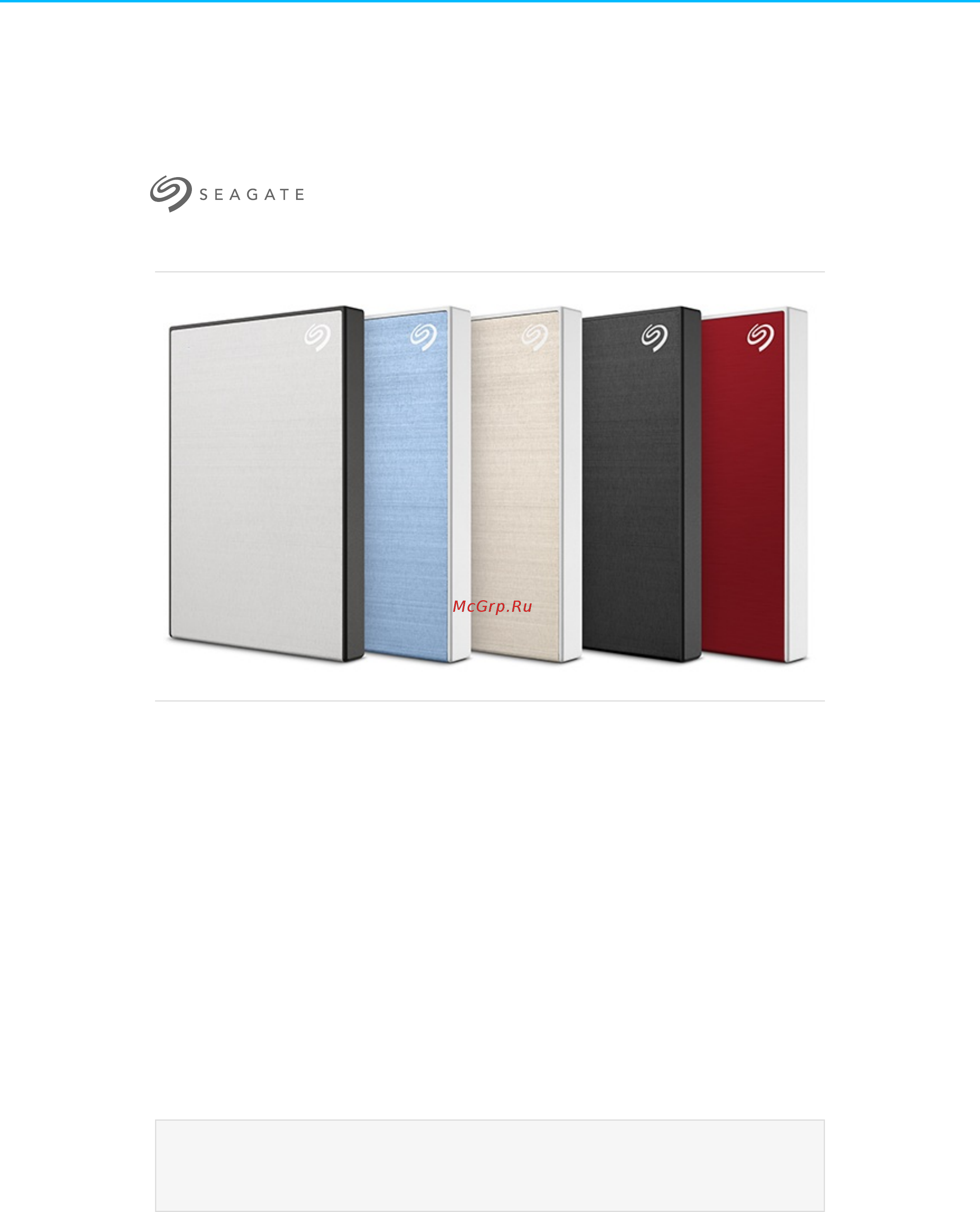 Seagate Backup Plus Slim 2TB Space Gray (STHN2000406) Руководство по эксплуатации онлайн