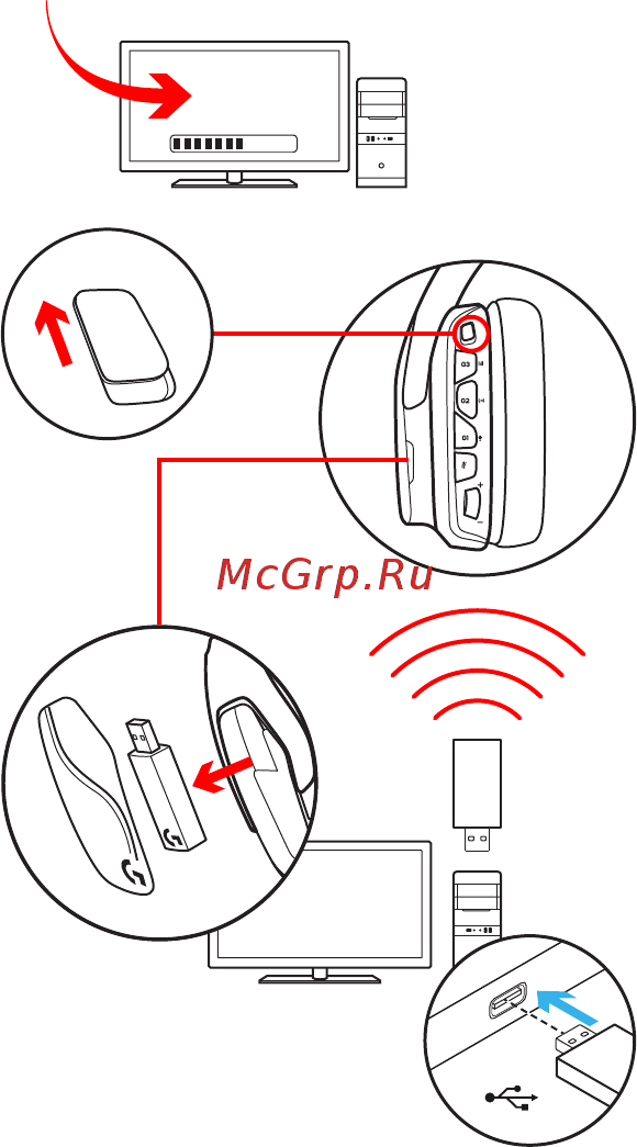 Logitech G935 (981-000744) [234/451] Üzembe helyezés számítógépen pc üzemmód