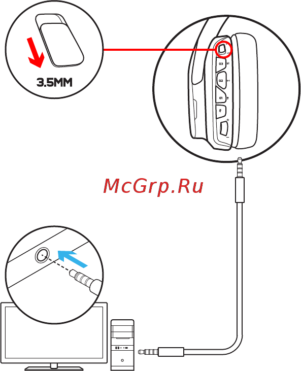 Logitech G635 (981-000750) [217/283] Настройка за компютър режим 3 5 mm