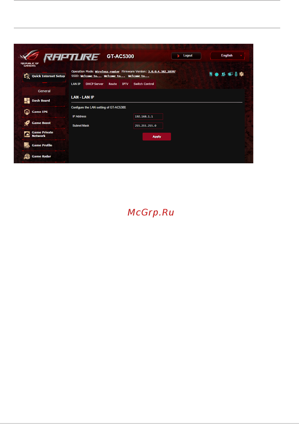 Asus GT-AC5300 (90IG03S1-BN2G00) [65/152] Lan ip