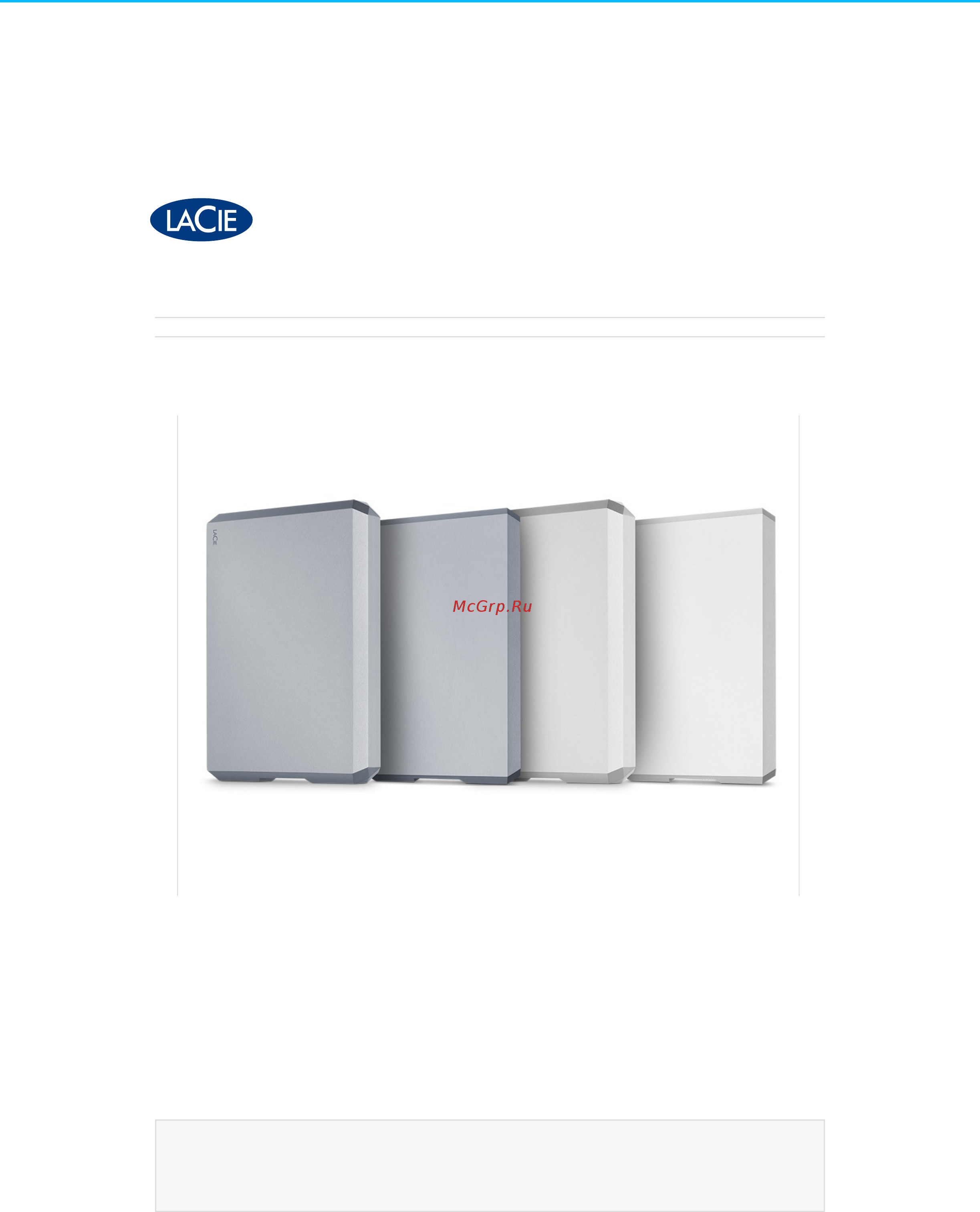 Lacie 4TB Mobile Drive (STHG4000400) Руководство по эксплуатации онлайн