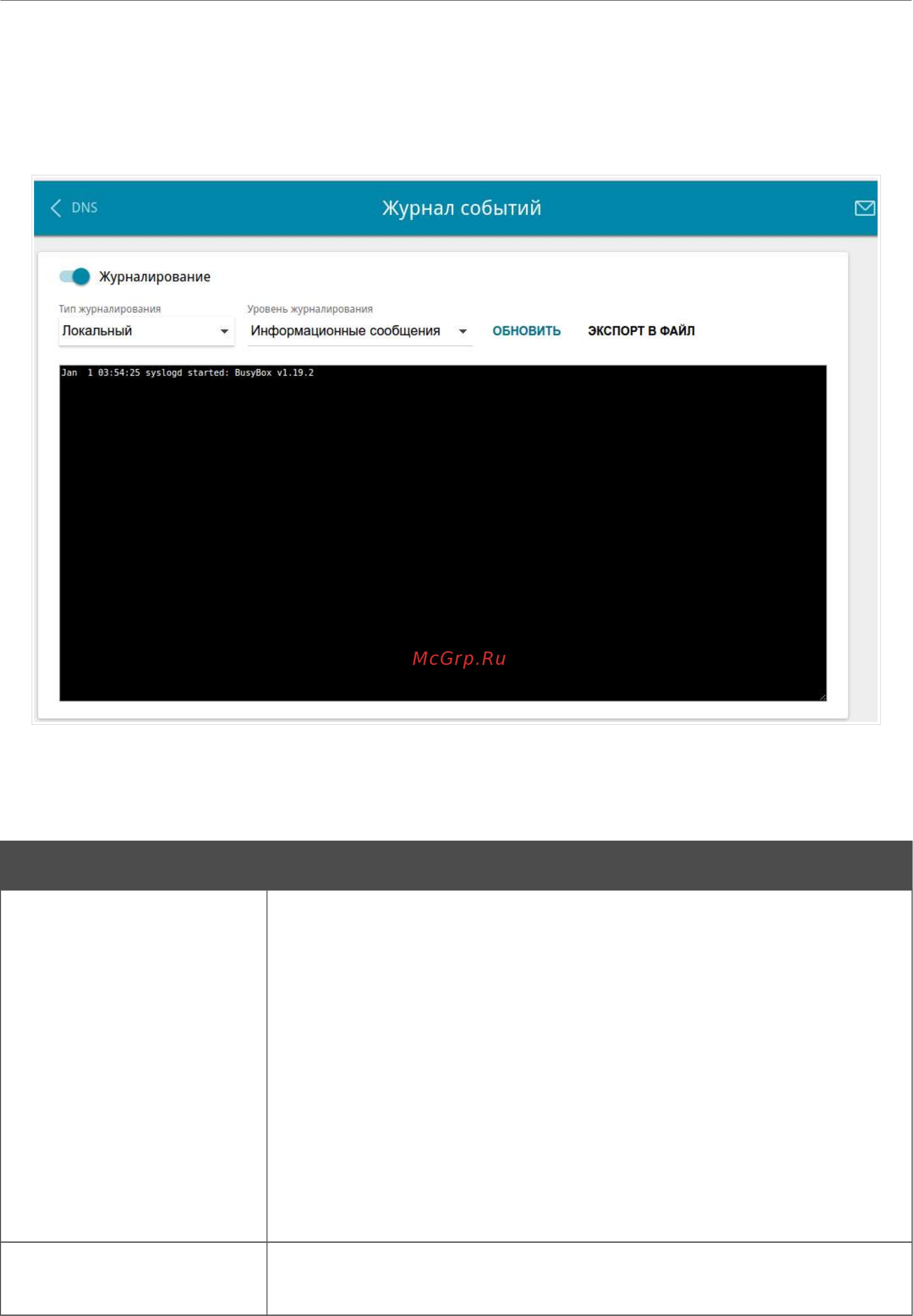 D-Link DIR-815/RU/R1A [213/229] Журнал событий