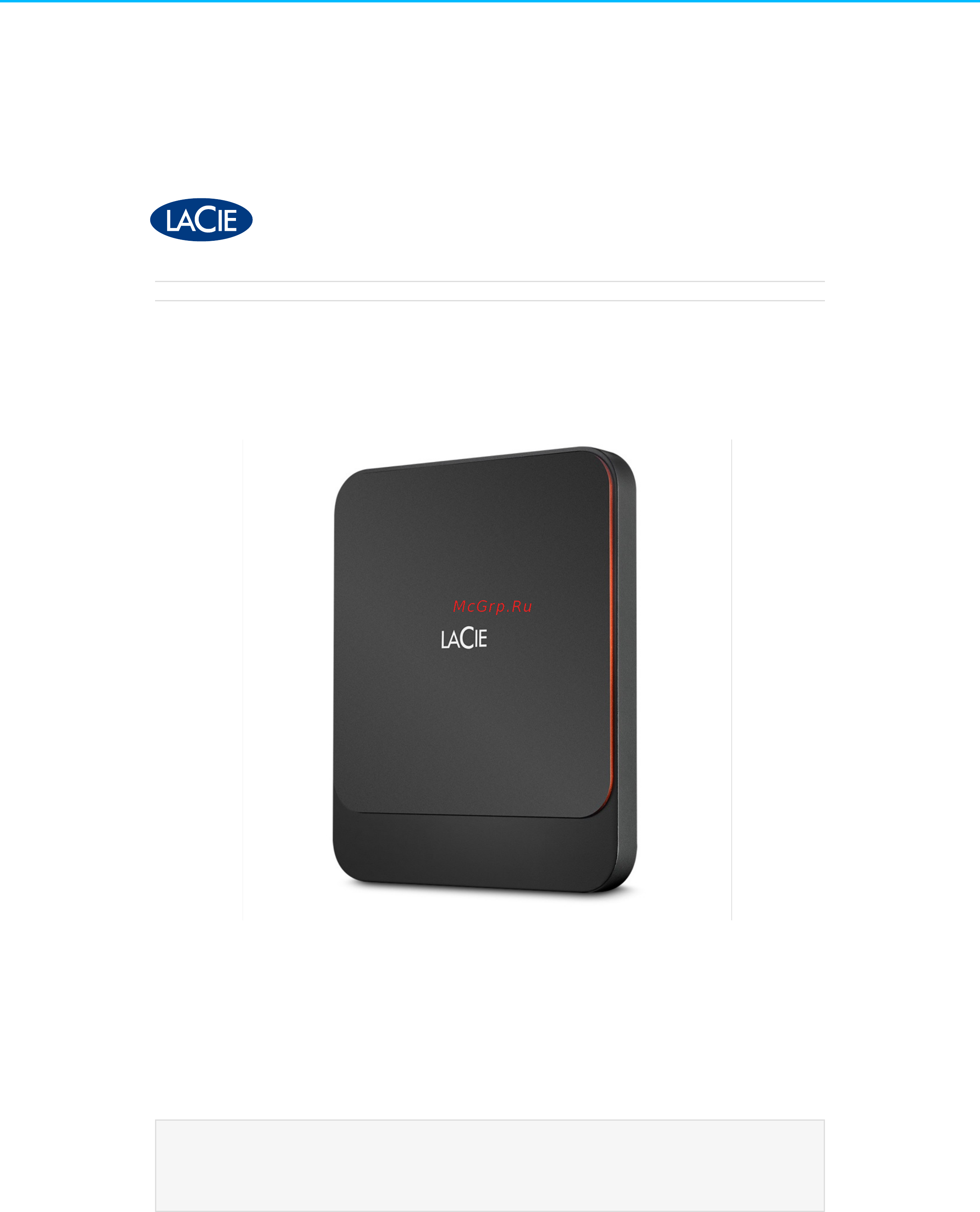 Lacie 1TB Portable (STHK1000800) Руководство по эксплуатации онлайн