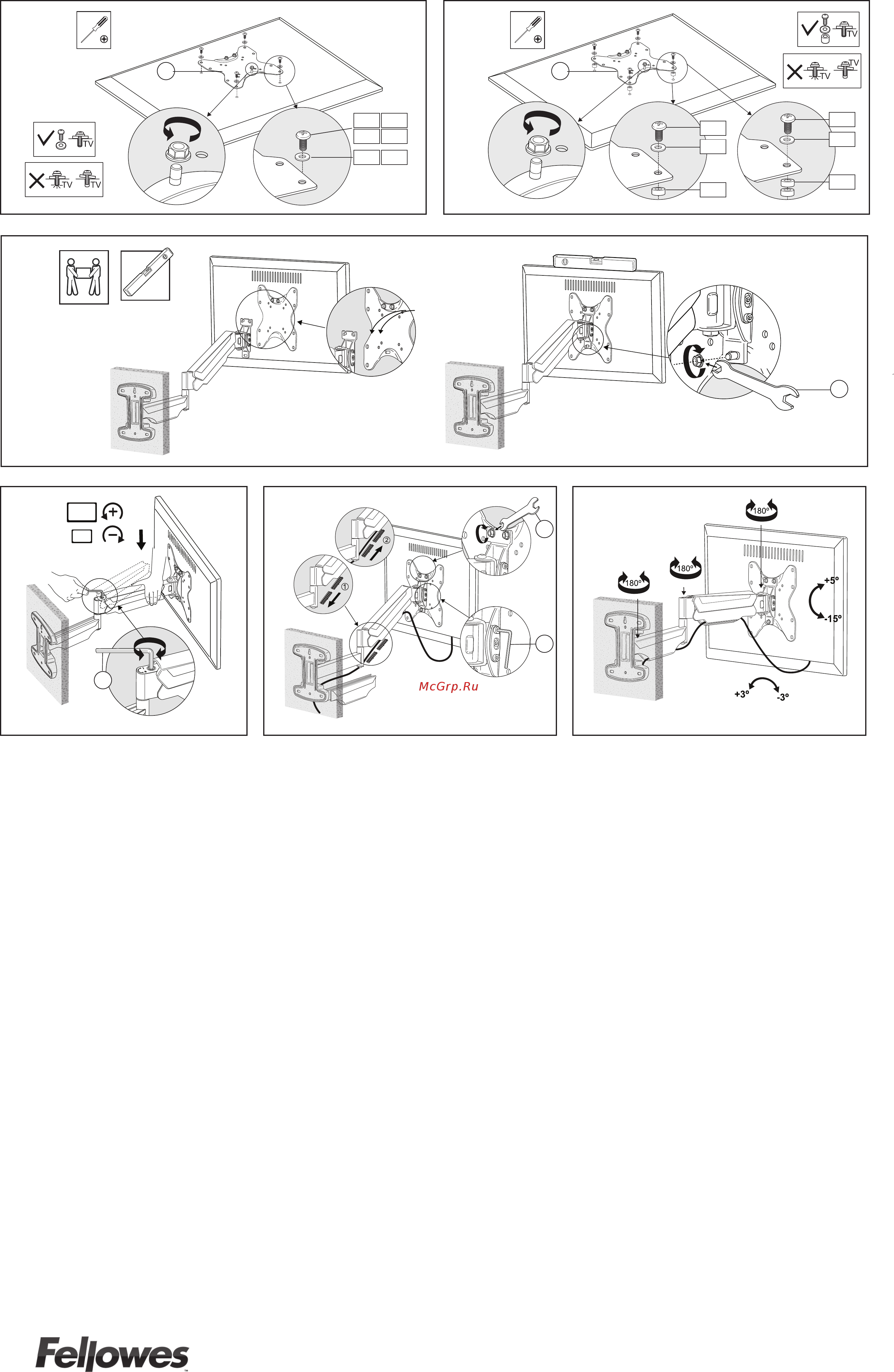 Fellowes Single Arm Wall Mount (CRC80435) [2/2] Norwood avenue itasca illinois 60143 1 800 955 0959 www fellowes com