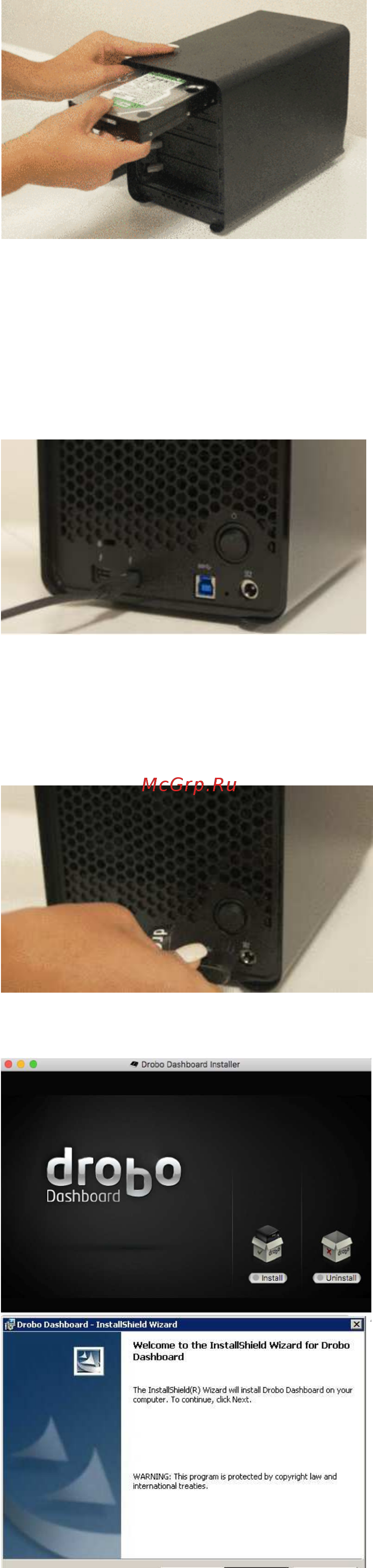 Drobo 5Dt DRDR5A31-T [2/3] Предупреждение все данные на дисках будут удалены
