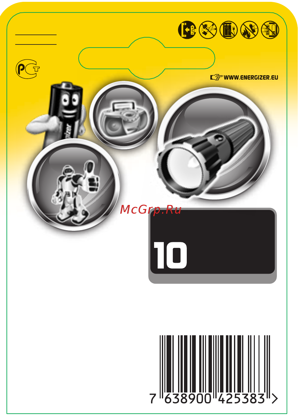 Energizer Industrial D-LR20, 2 шт. (E301425000) Руководство по эксплуатации онлайн