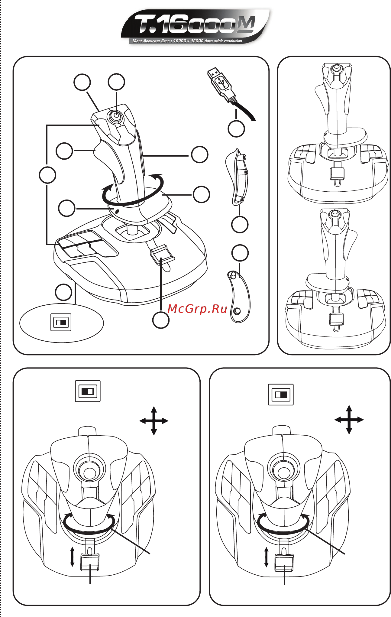 Thrustmaster T-16000M FCS Flight Pack (2960782) [2/9] 1112 13 16 7 6 5