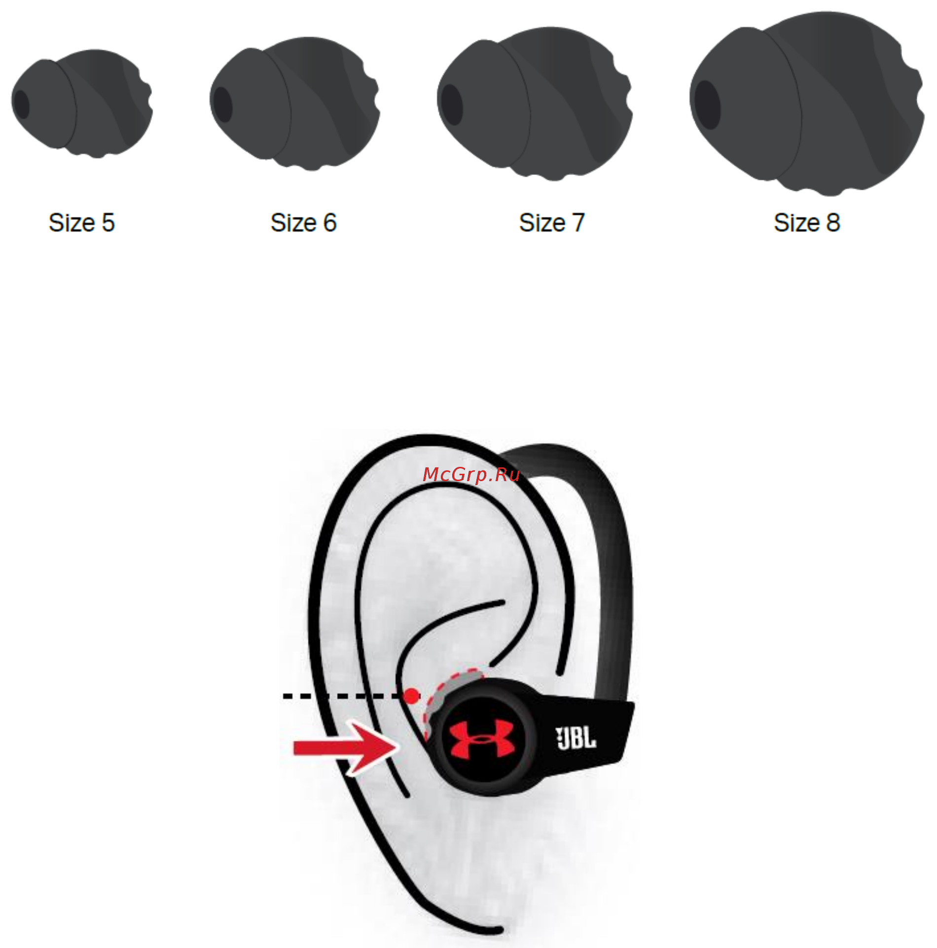 JBL UA HR White (UA [5/15] Выбери свой размер