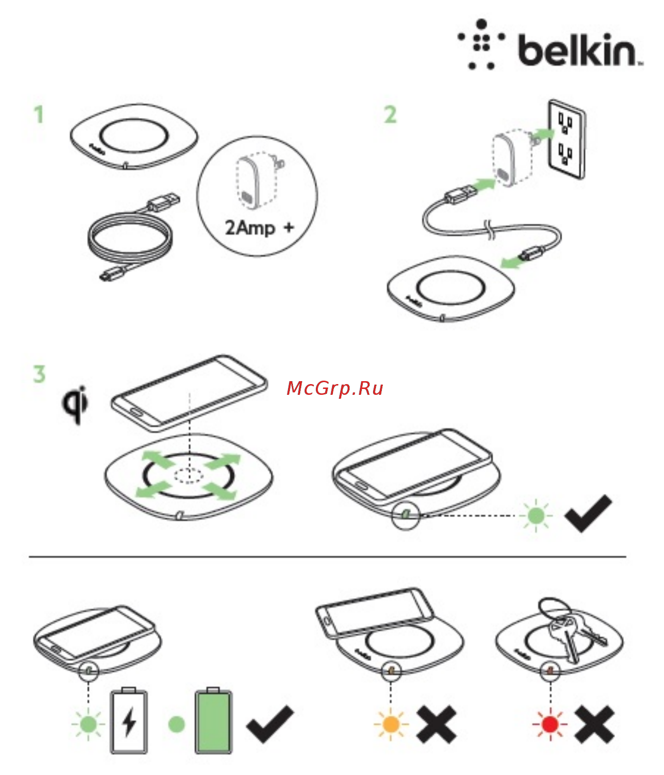 Belkin Qi Black (F8M747bt) Руководство по эксплуатации онлайн