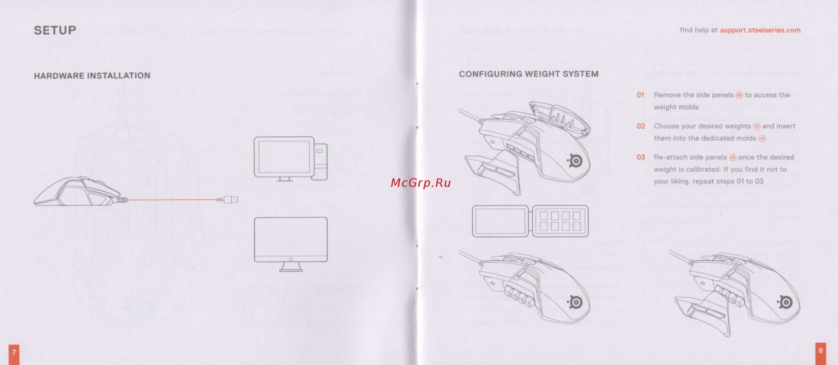 Steelseries 62446 [5/7] Hardware installation configuring weight system