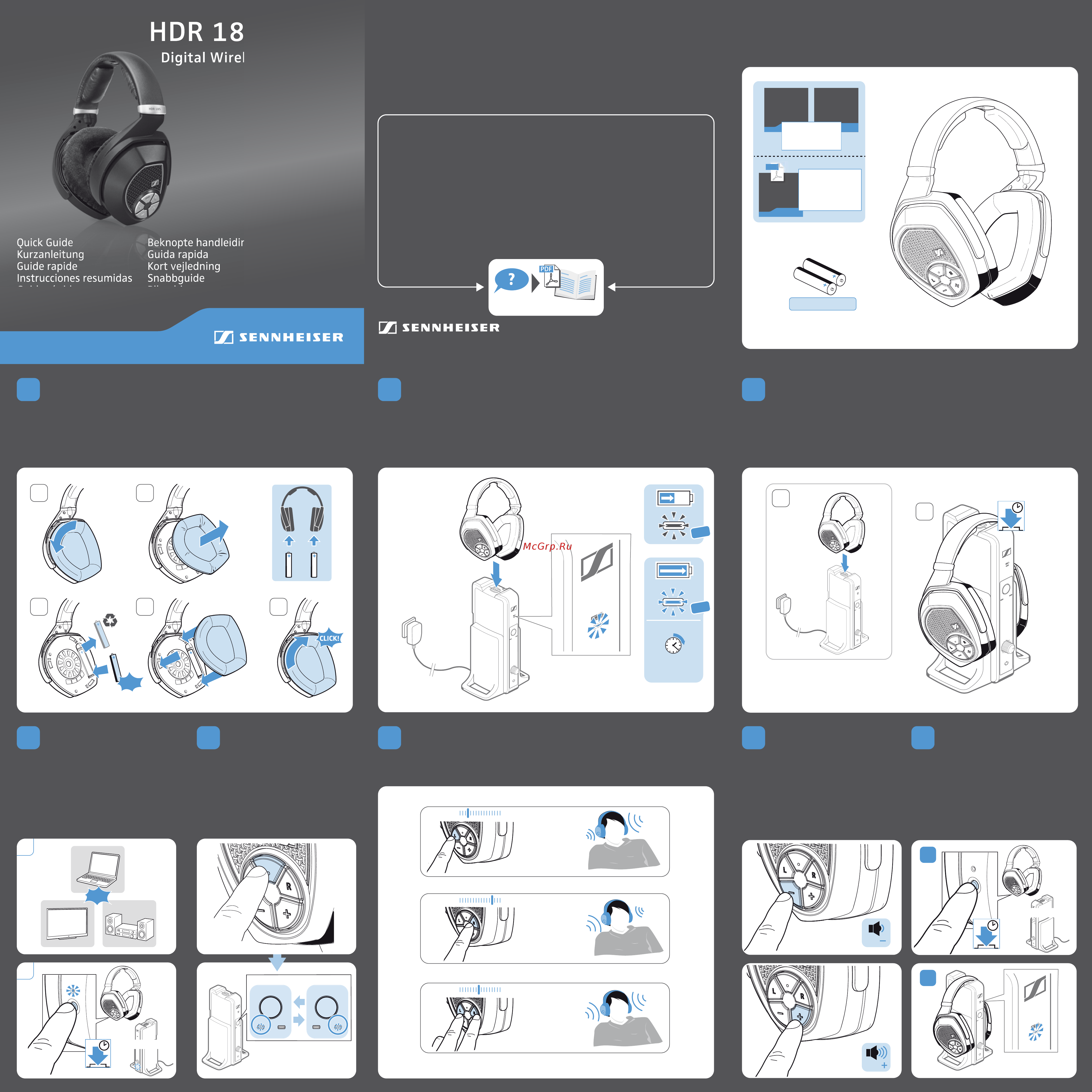 Sennheiser HDR 185 (505583) Руководство по эксплуатации онлайн