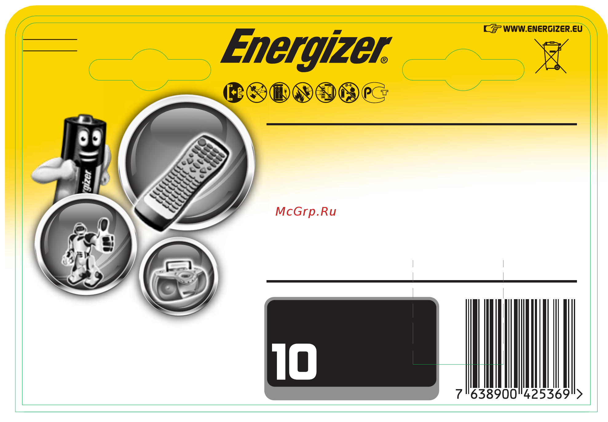 Energizer Industrial AAA-LR03 10шт. (E301424800) Руководство по эксплуатации онлайн