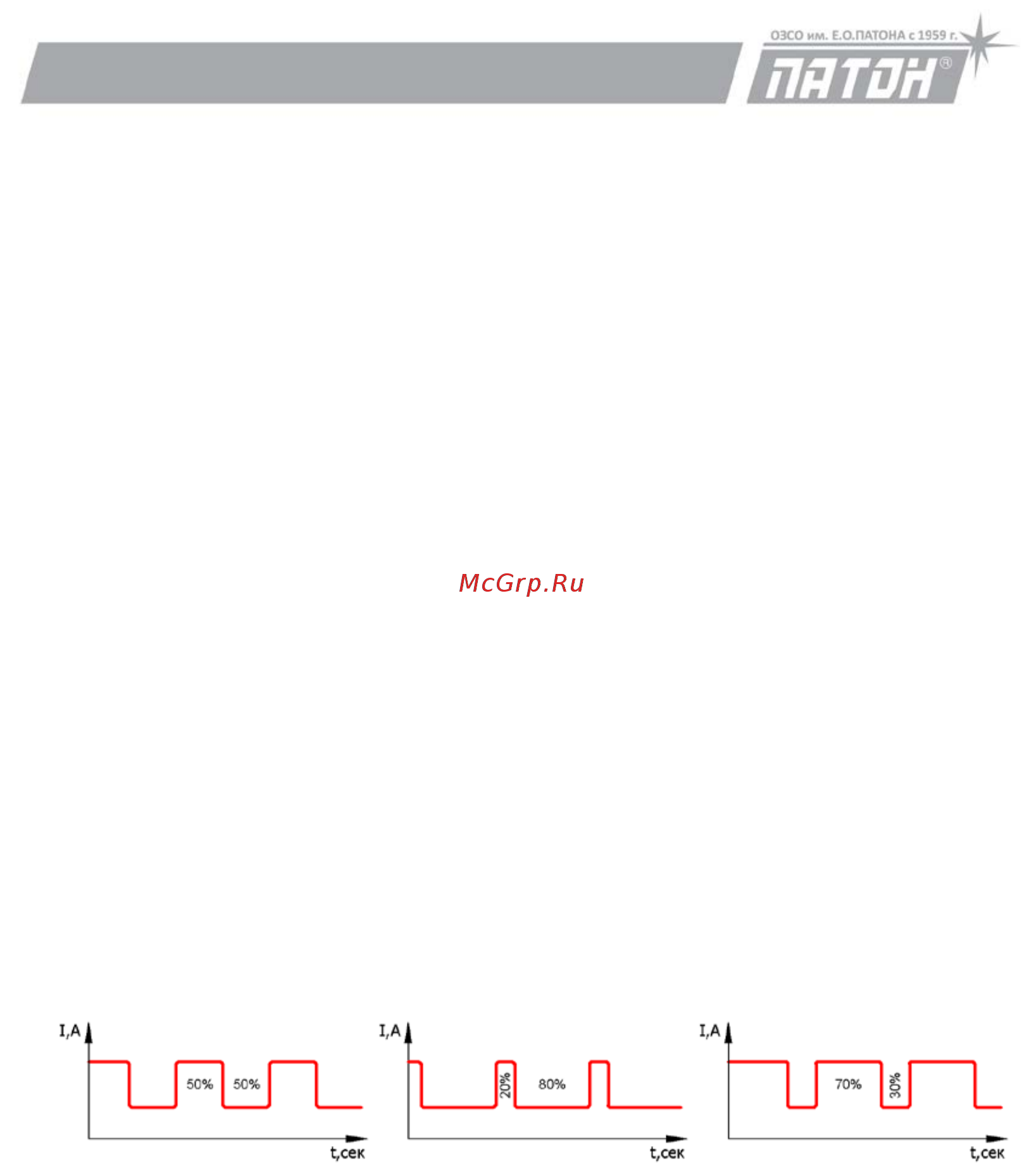 Патон ВДИ 315 РRO-400V DC MMA/TIG/MIG/MAG [15/35] Пример сварка электродом ø3мм установленное основное значение сварочного тока составляет 60а а сила пульсации po p 40 при этом частота пульсации fr p 5 0 гц и скважность dut 50 по умолчанию