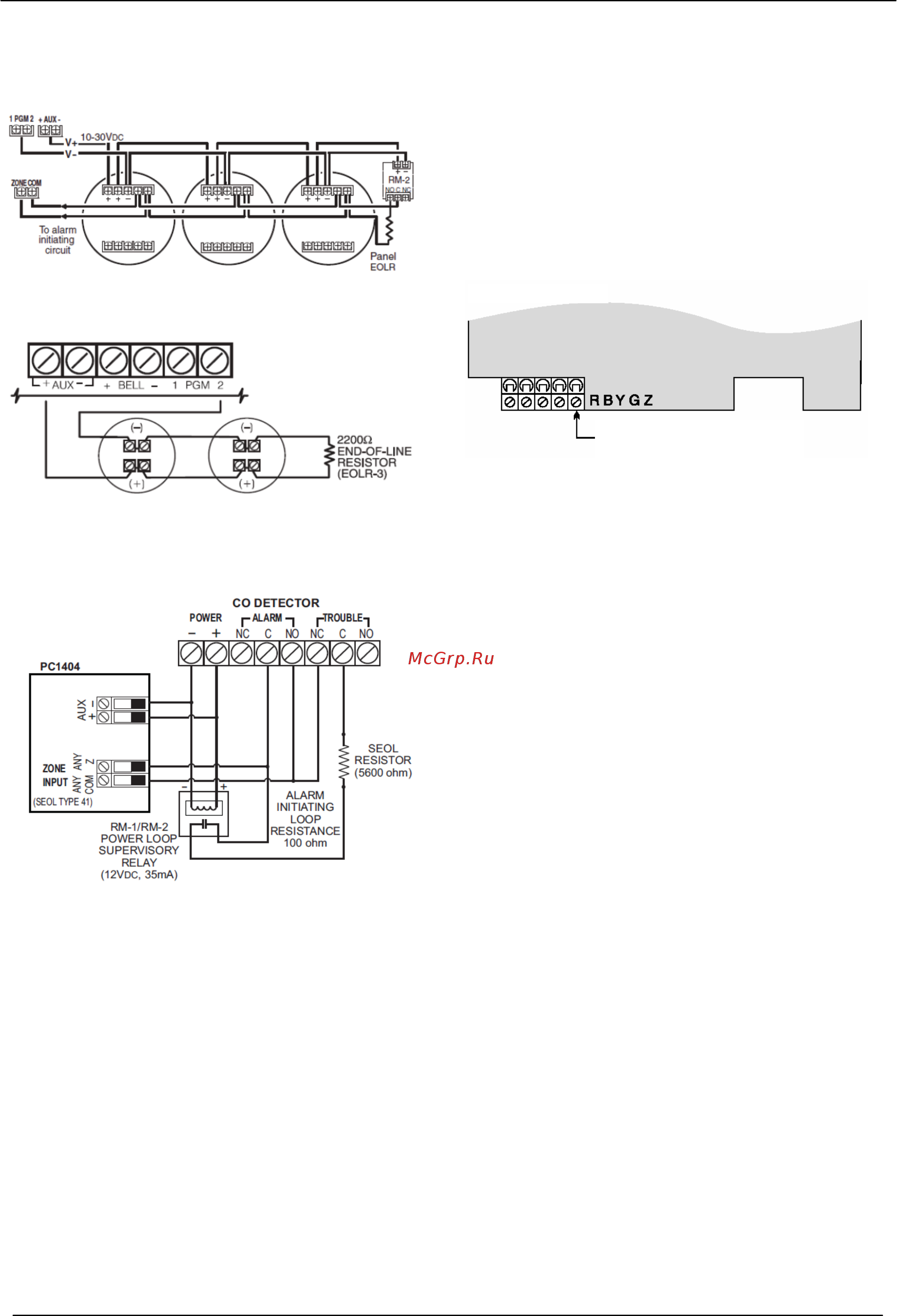 DSC KIT04-1W [13/70] Подключение пожарных зон