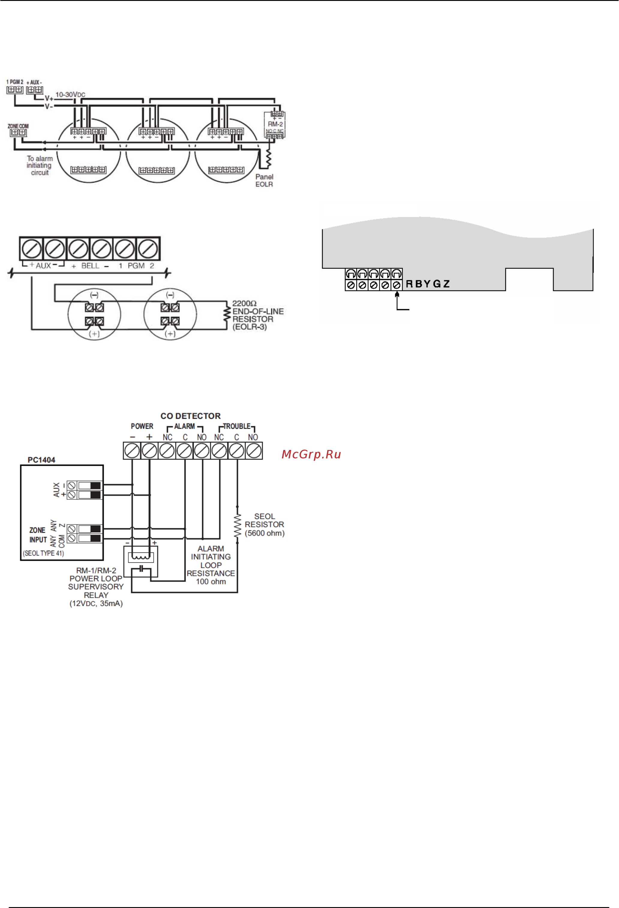 DSC KIT04-1W [13/47] Подключение пожарных зон