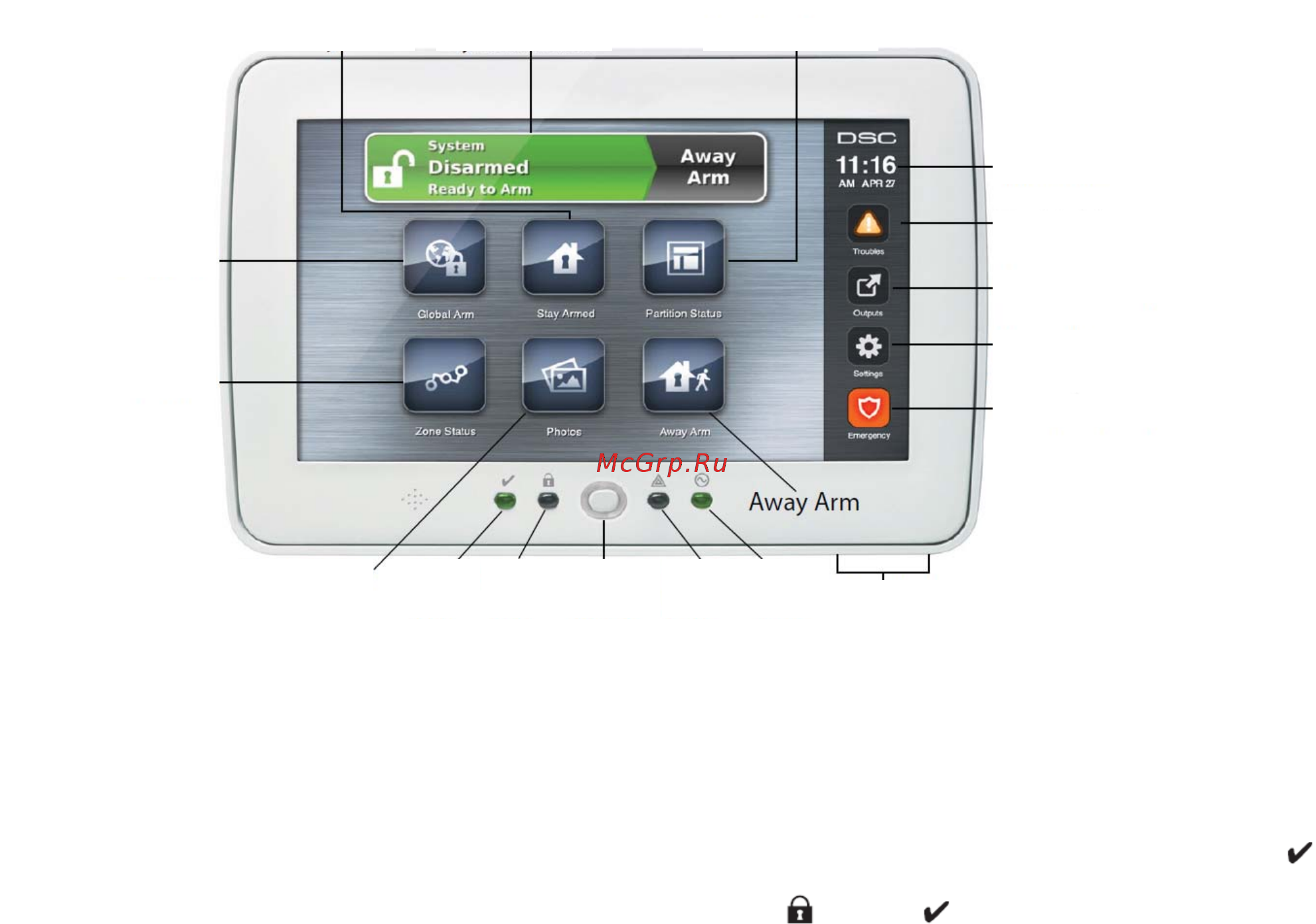 DSC PTK5507 [6/30] Постановка на охрану и снятие с охраны